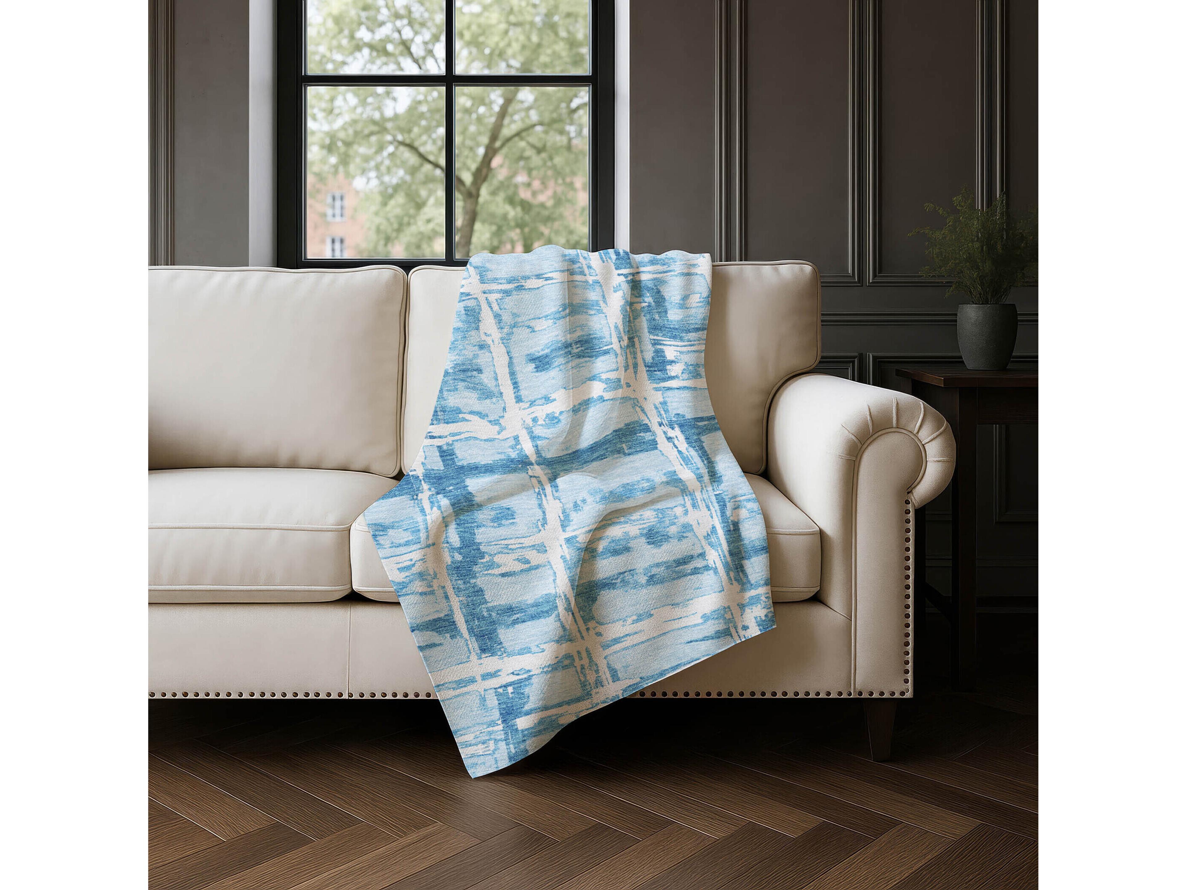 Dalyn Sherpa Blue Polyester Throw