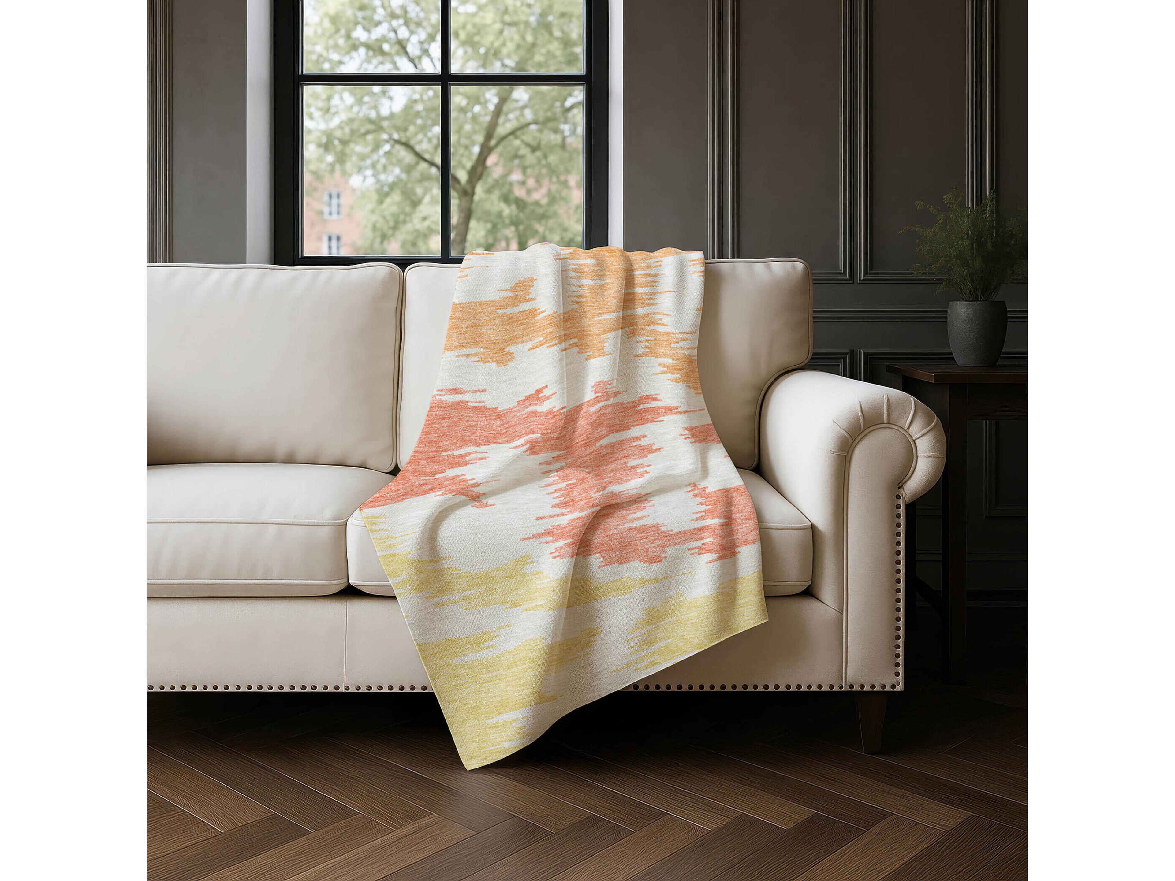 Dalyn Sherpa Orange Polyester Throw