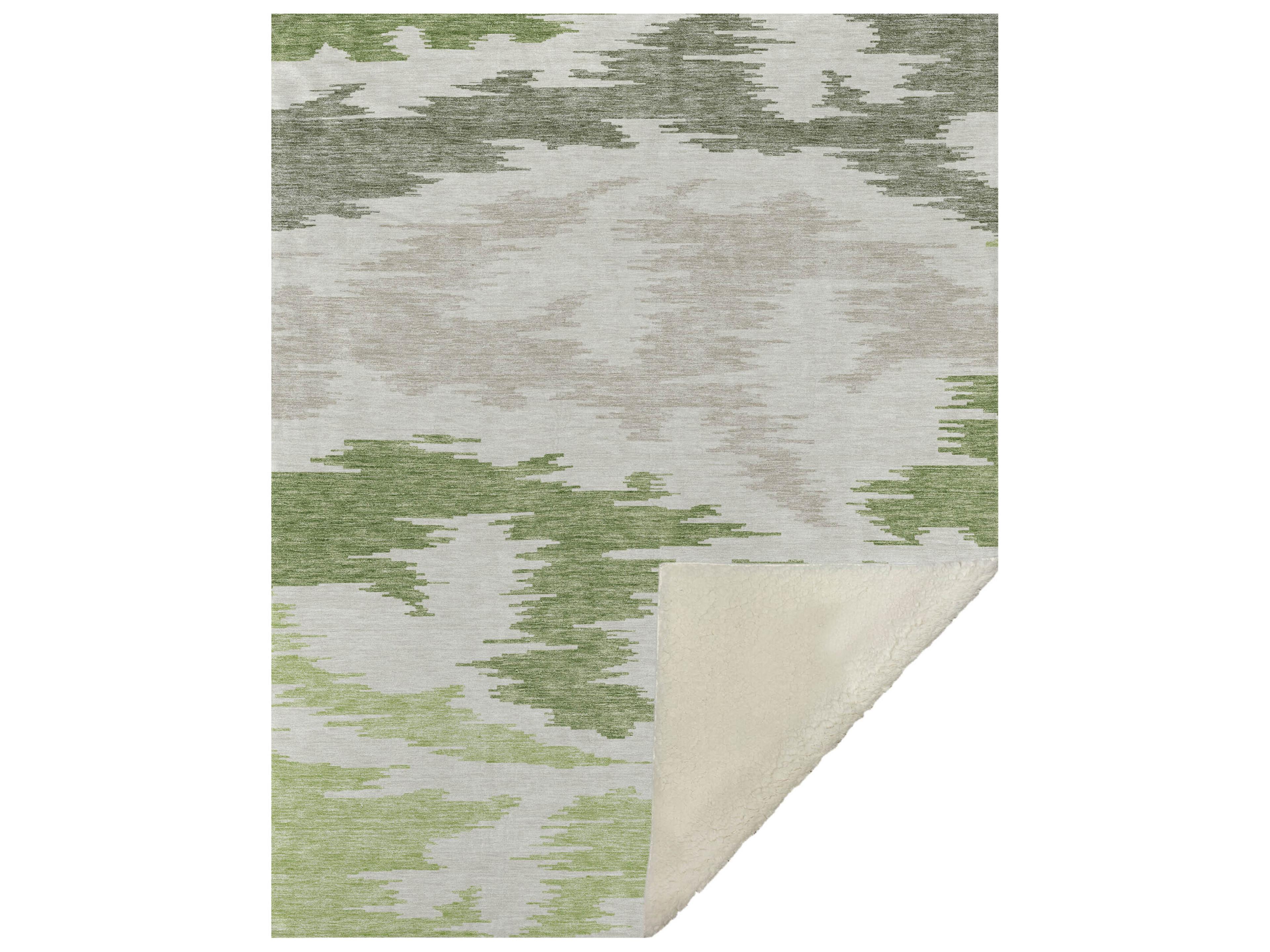 Sherpa Green Polyester Throw