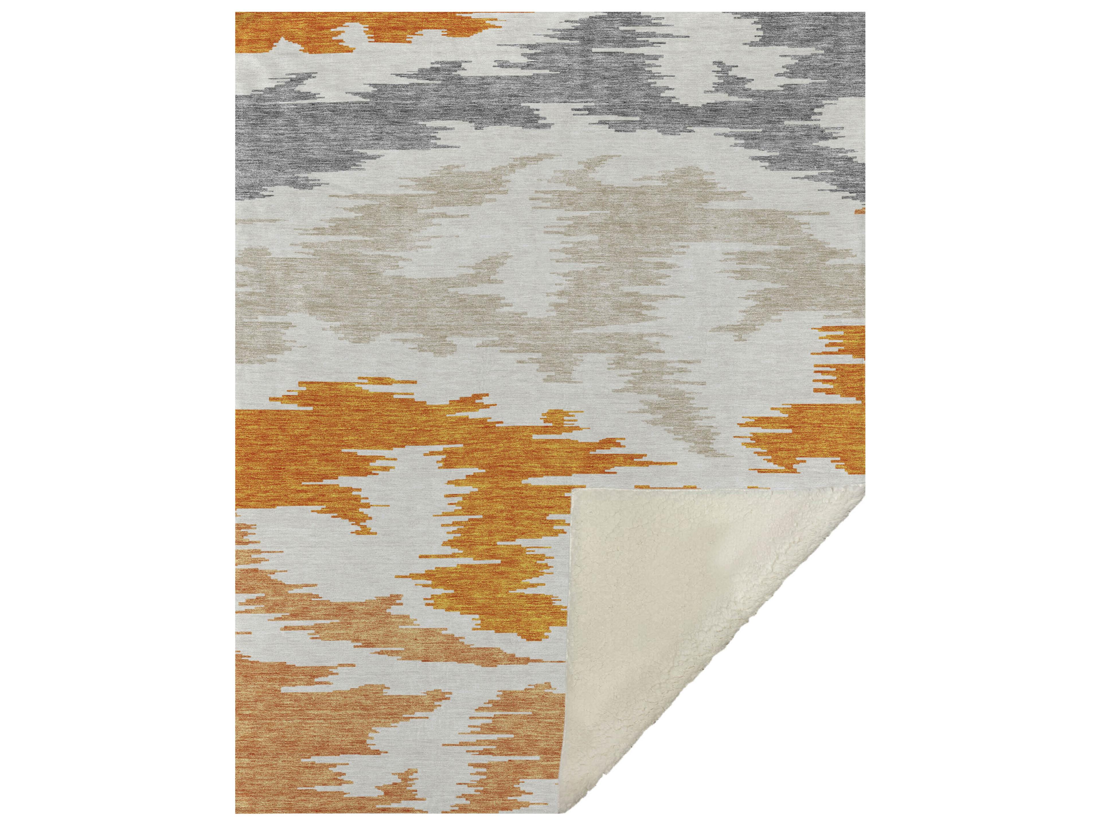 Dalyn Sherpa Orange Polyester Throw