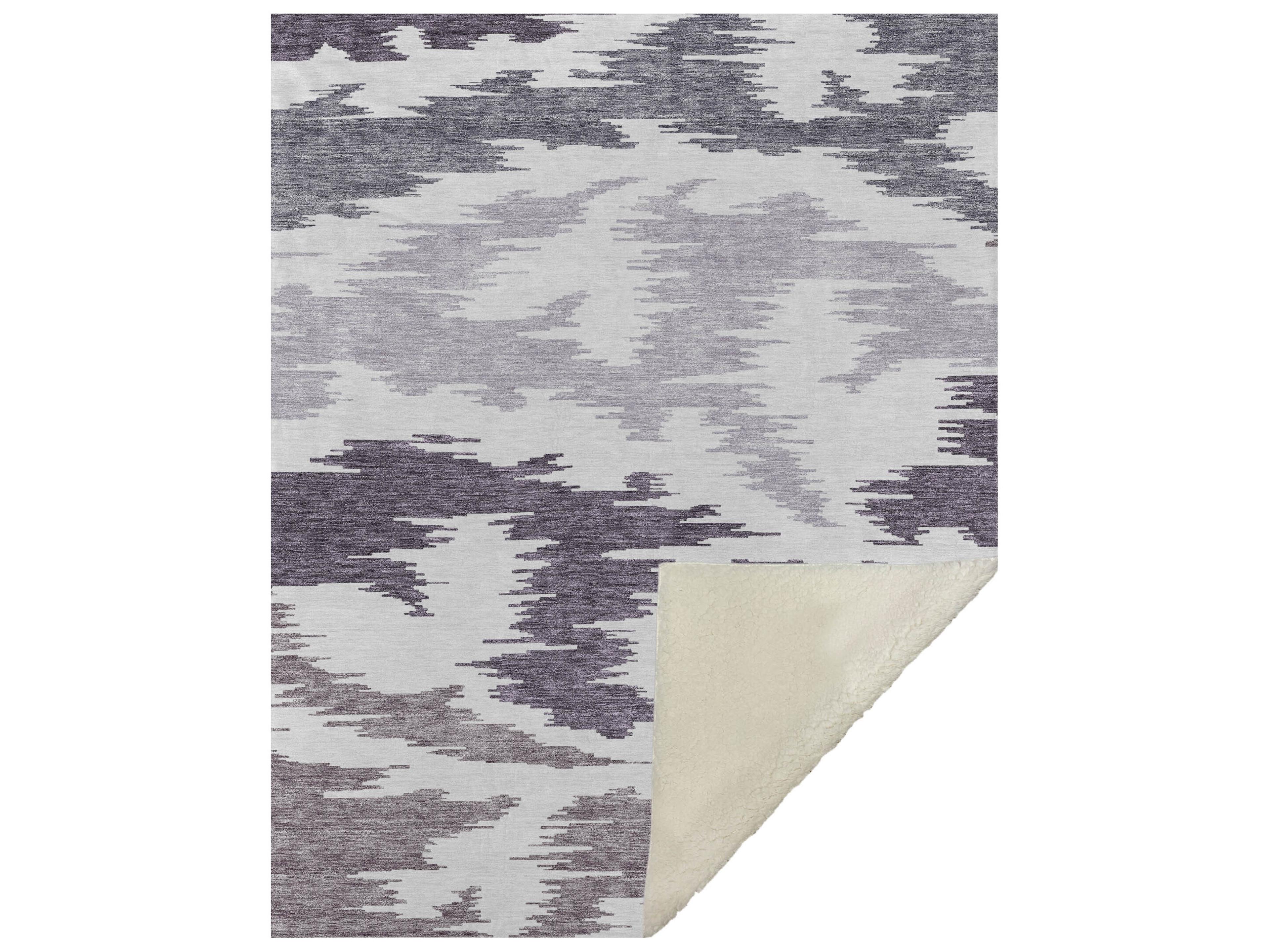 Dalyn Sherpa Purple Polyester Throw