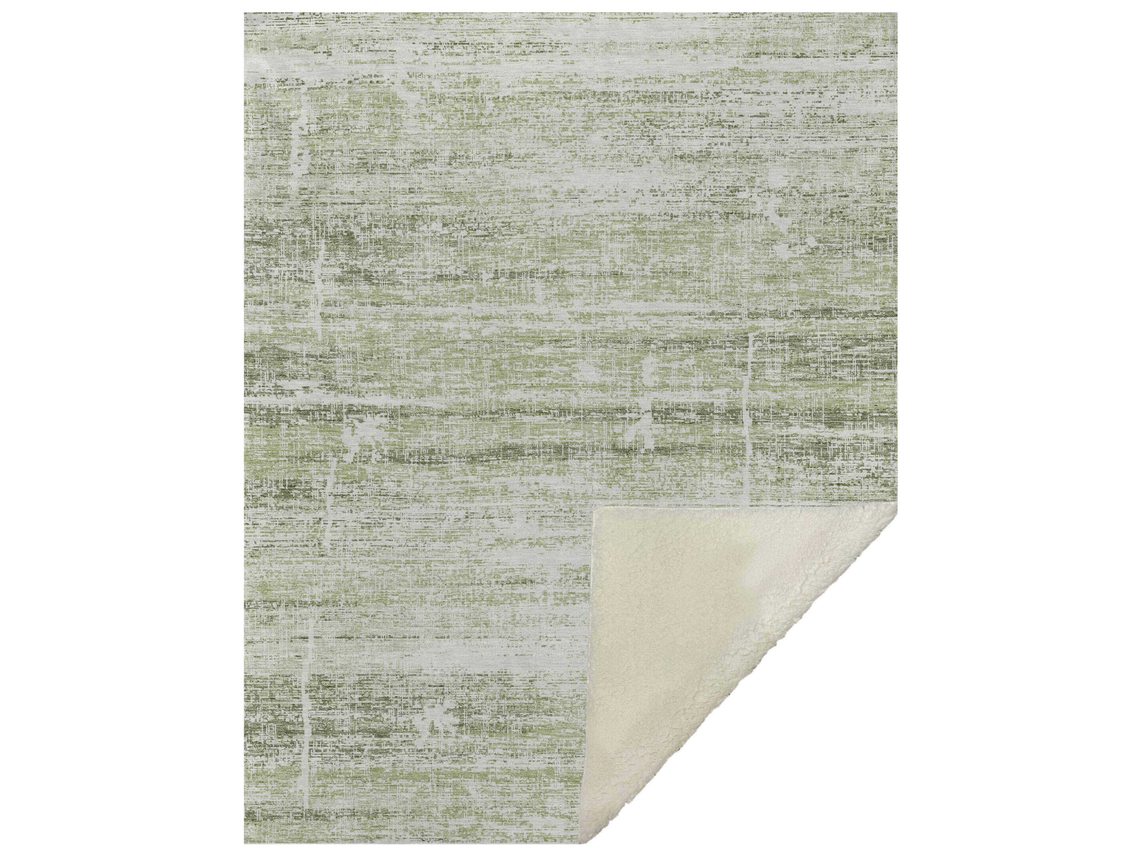 Sherpa Green Polyester Throw