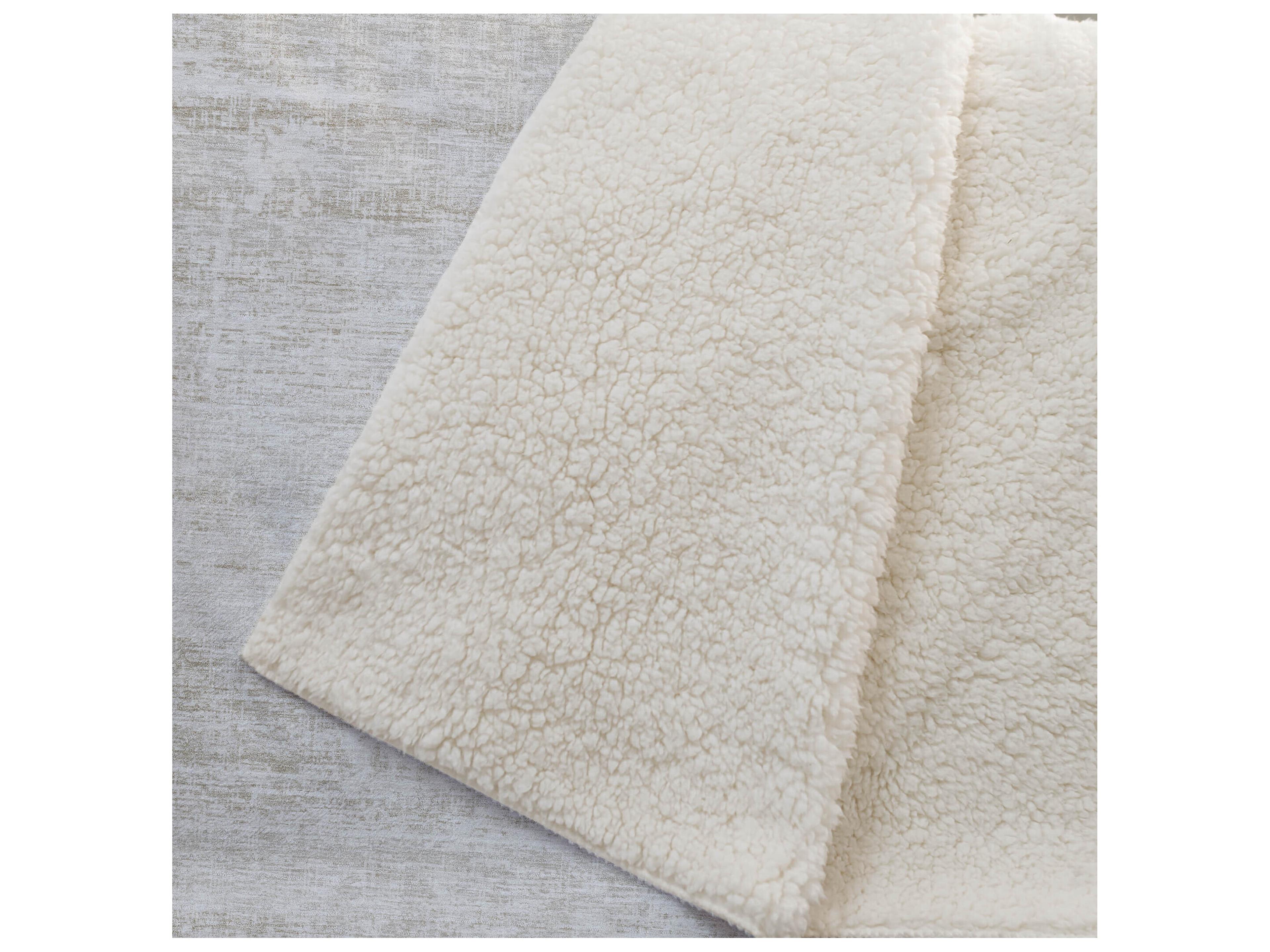 Dalyn Sherpa Ivory Polyester Throw