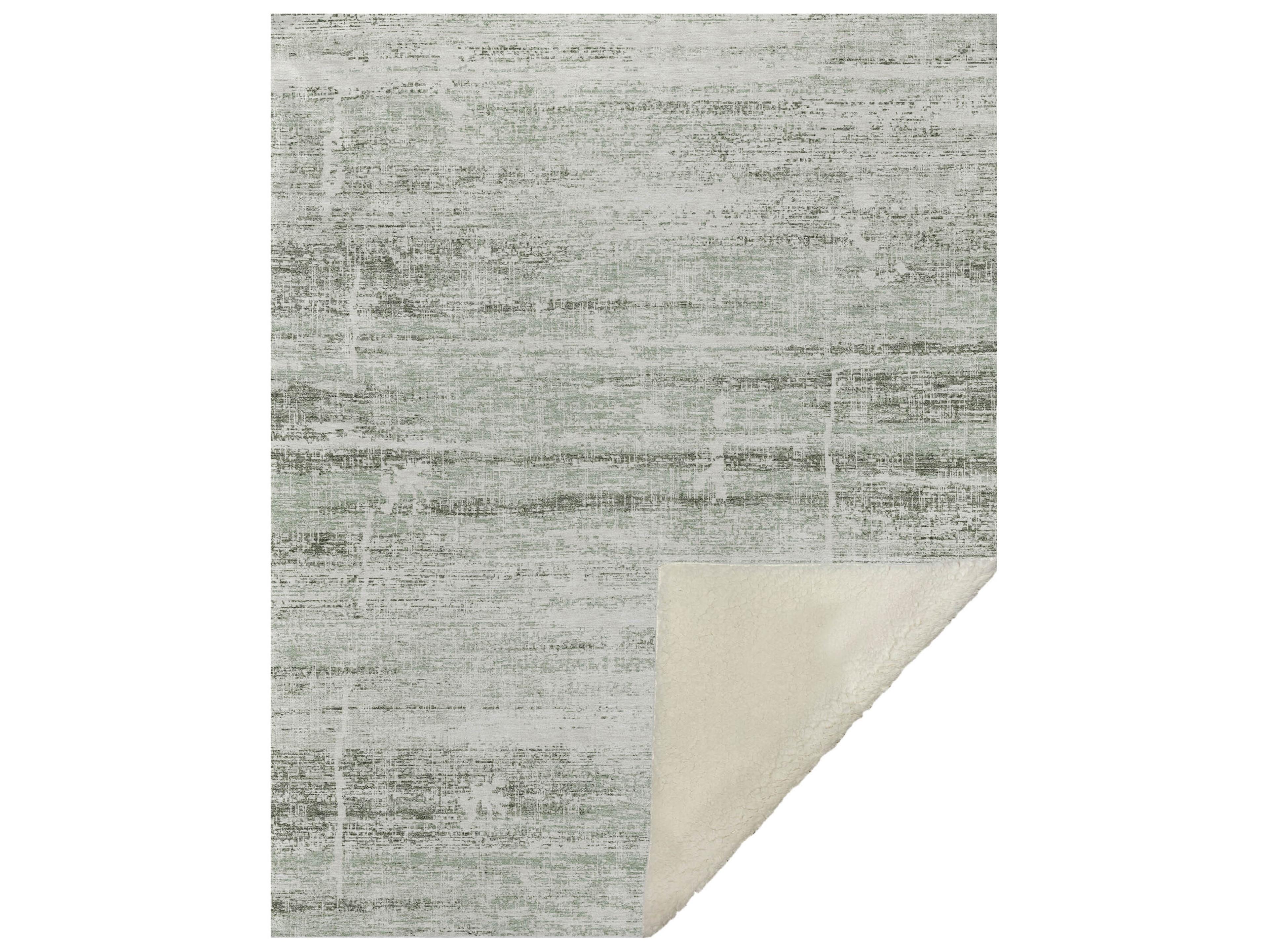 Dalyn Sherpa Green Polyester Throw