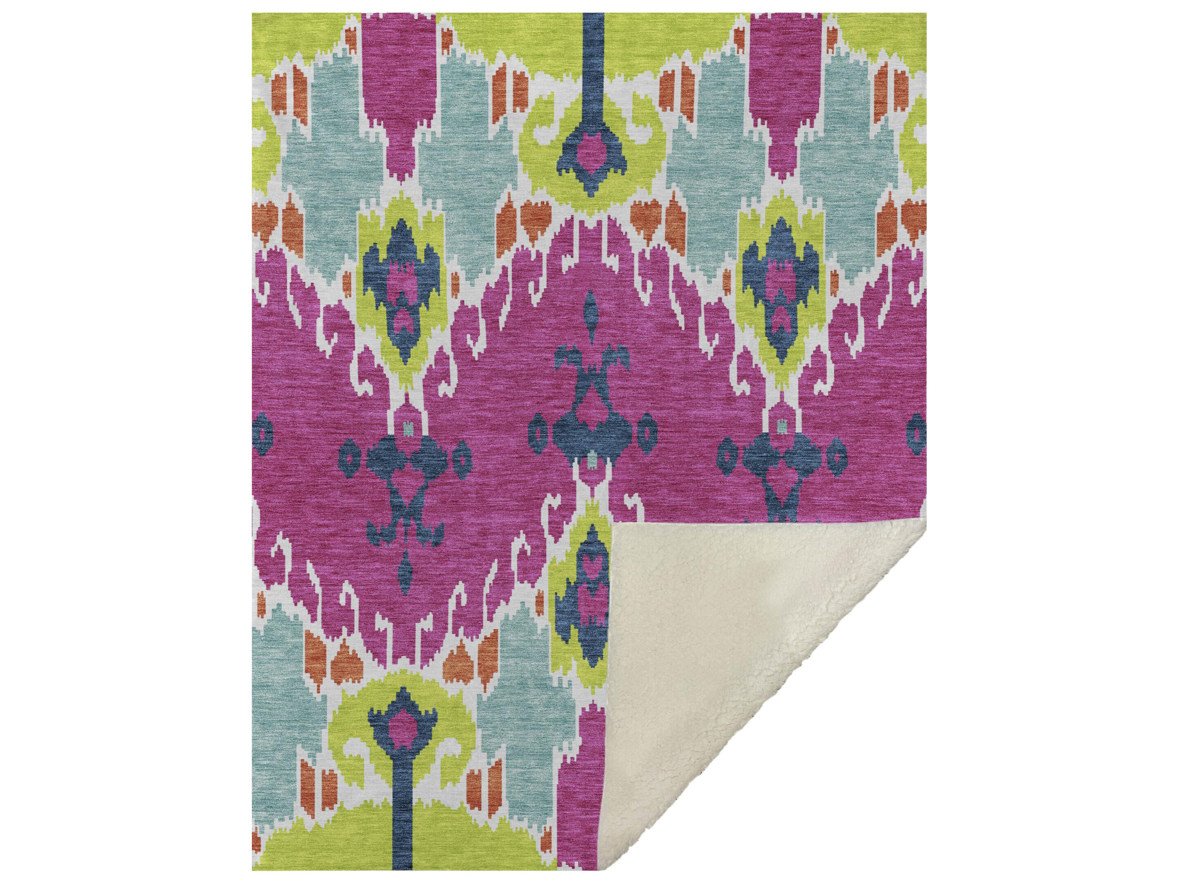 Dalyn Sherpa Pink Polyester Throw