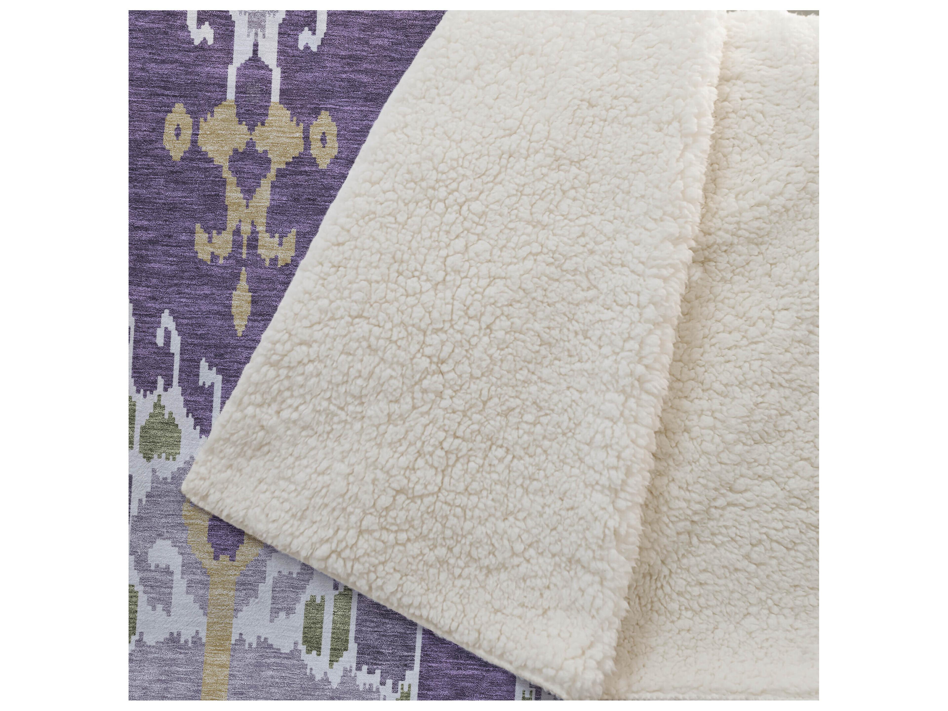 Dalyn Sherpa Purple Polyester Throw