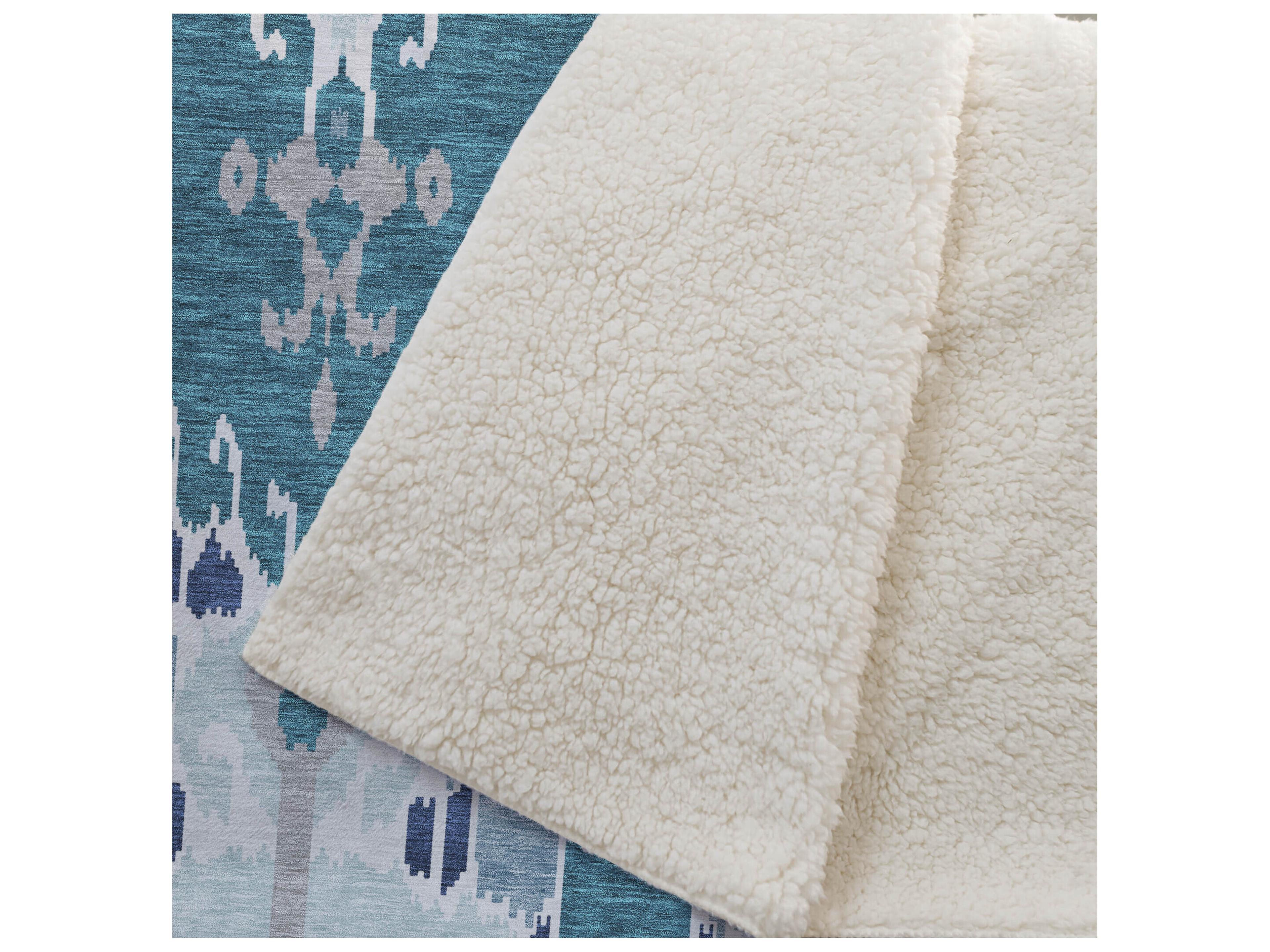 Dalyn Sherpa Teal Polyester Throw