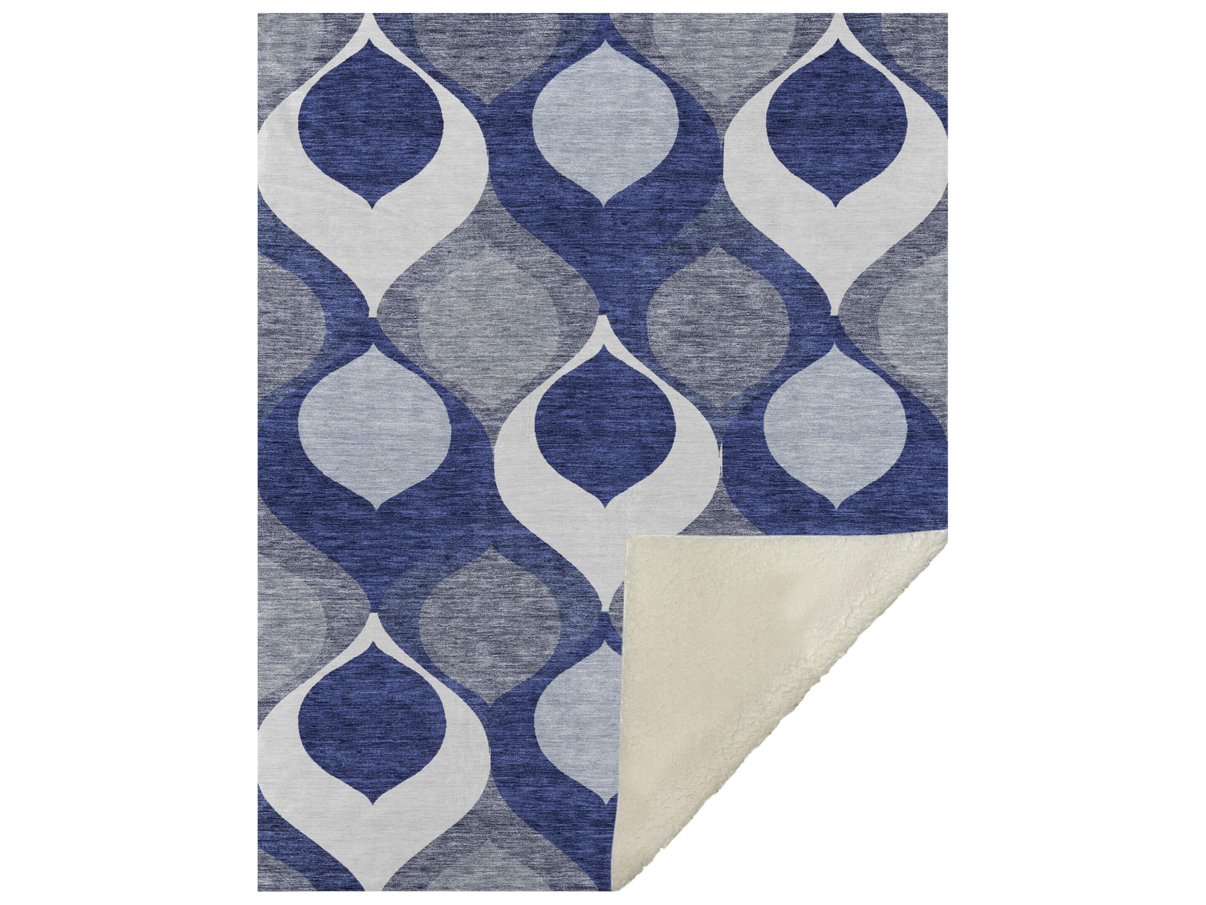 Dalyn Sherpa Blue Polyester Throw