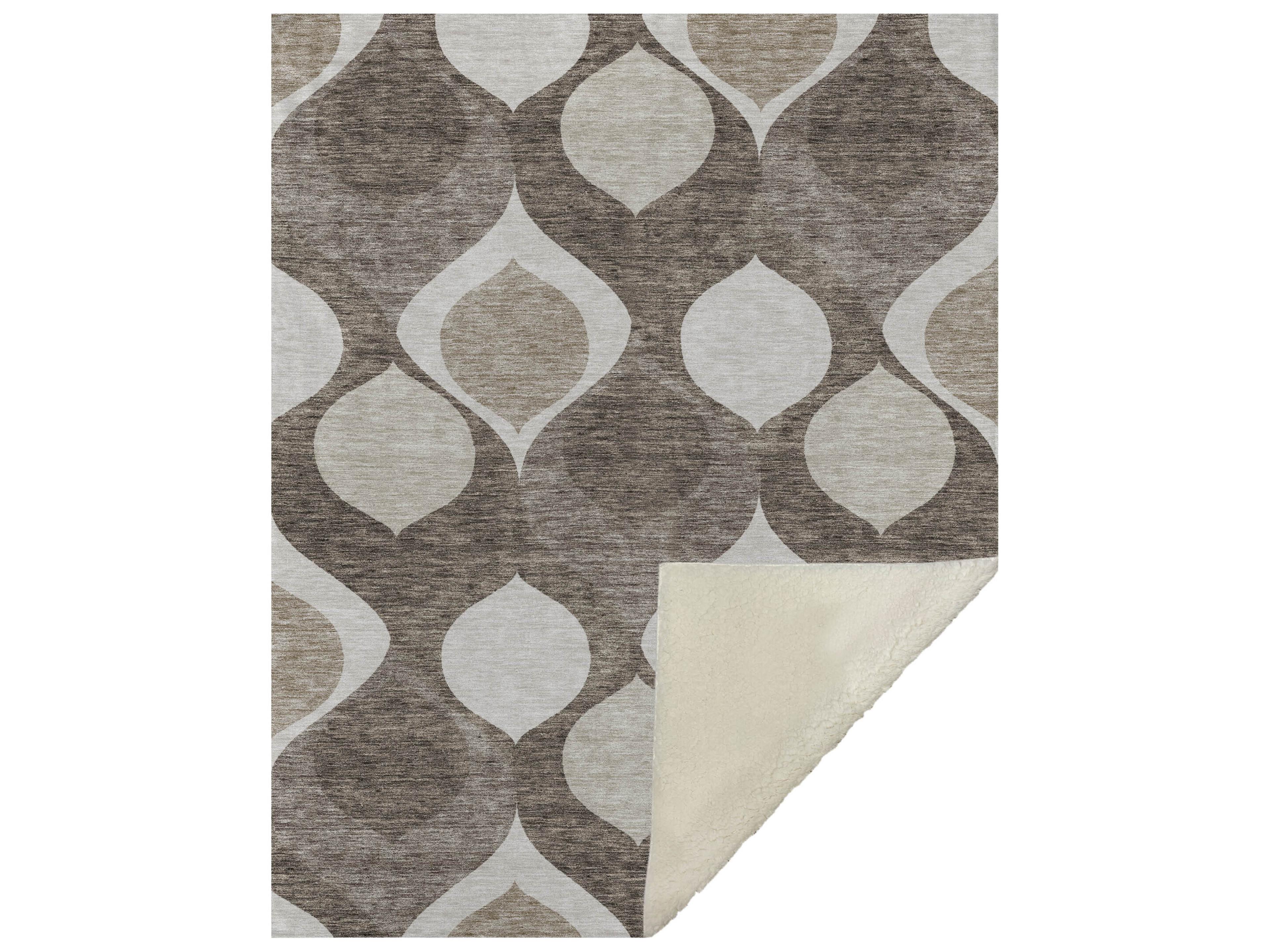 Dalyn Sherpa Brown Polyester Throw