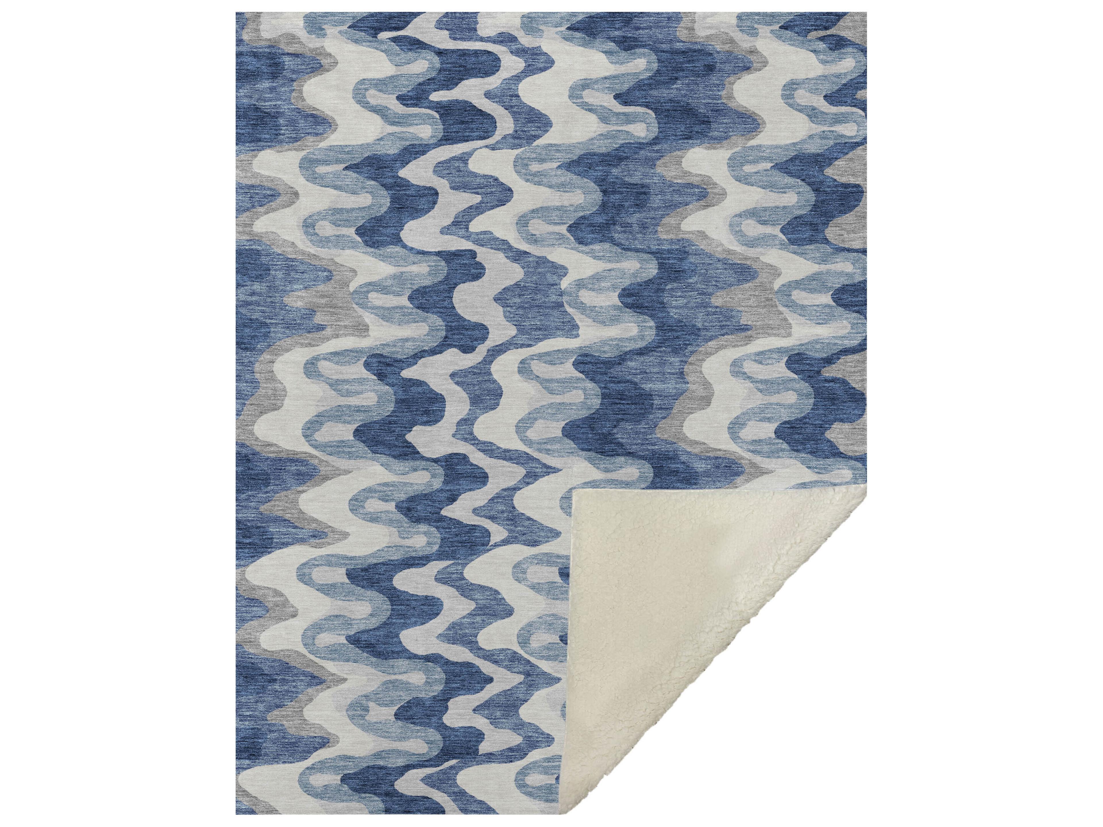 Dalyn Sherpa Blue Polyester Throw