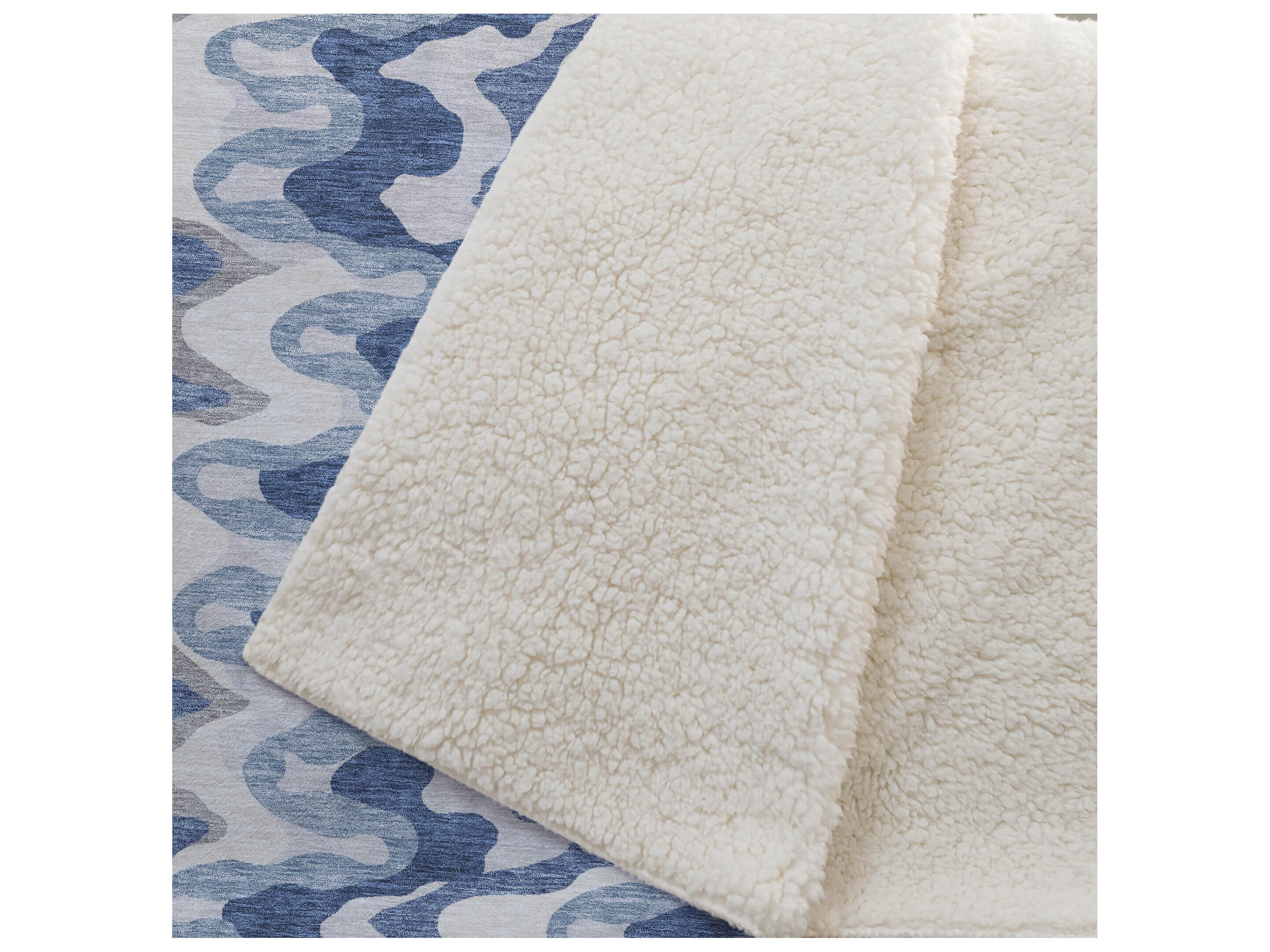 Dalyn Sherpa Blue Polyester Throw
