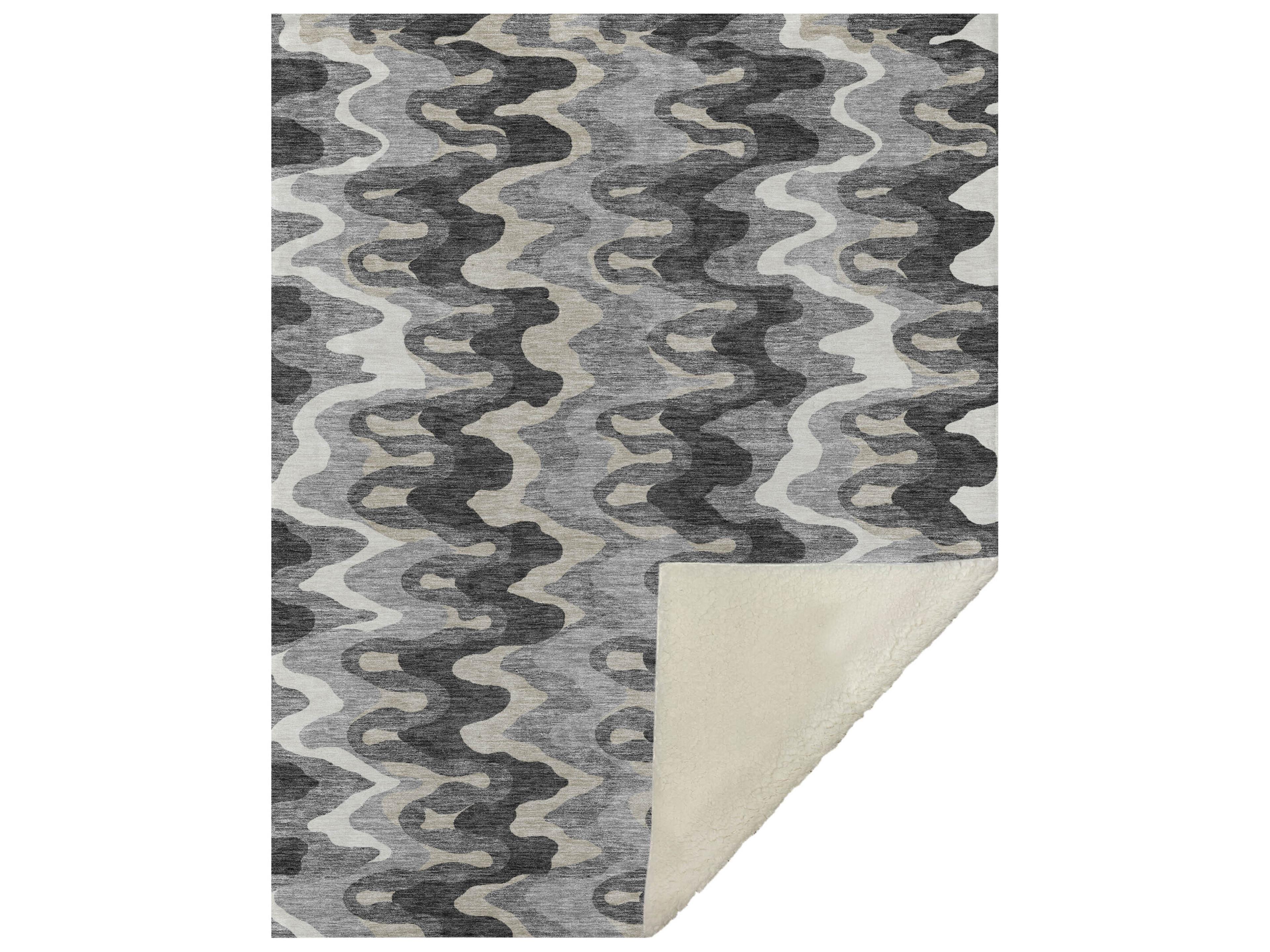 Dalyn Sherpa Gray Polyester Throw