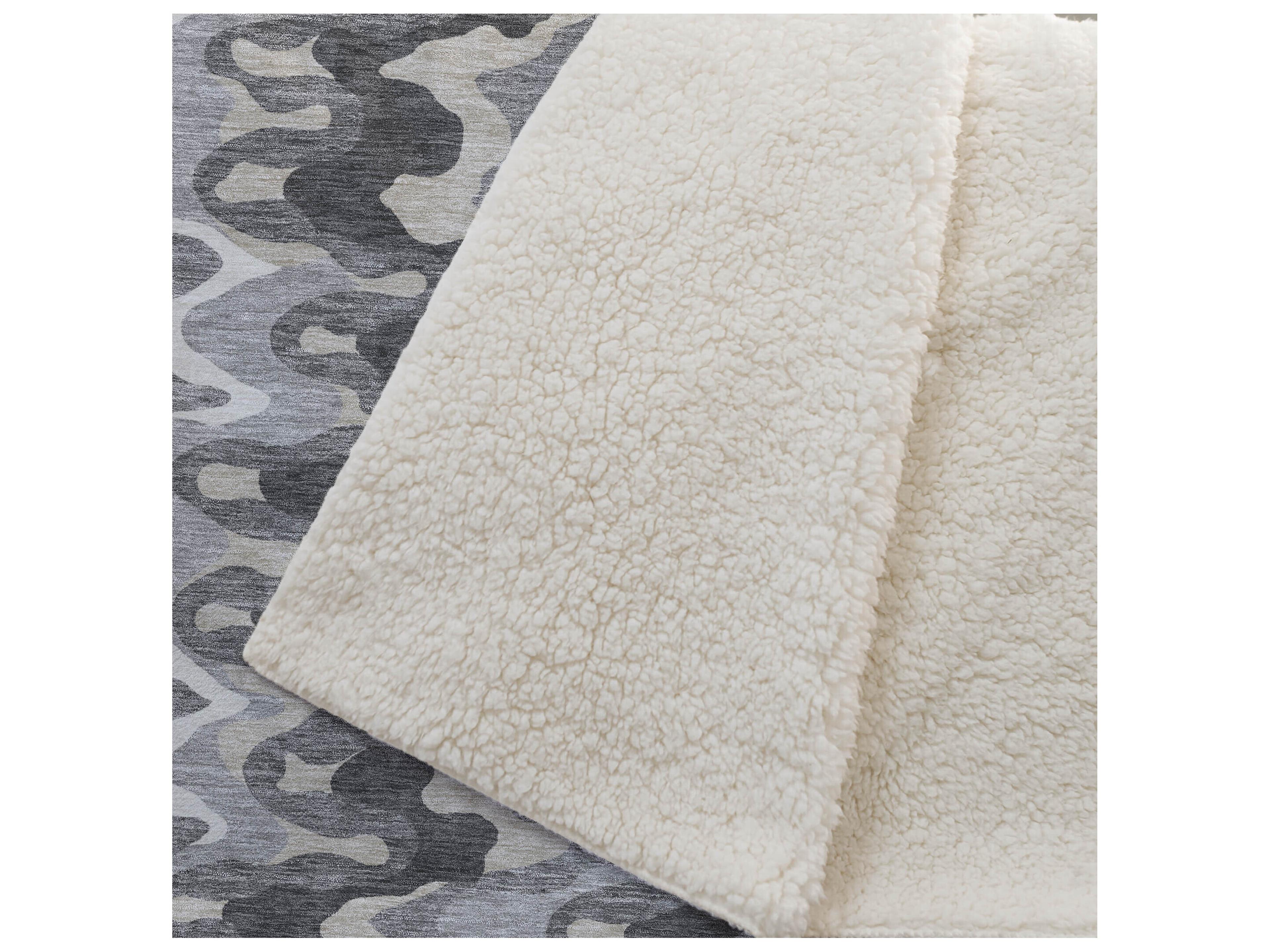 Dalyn Sherpa Gray Polyester Throw