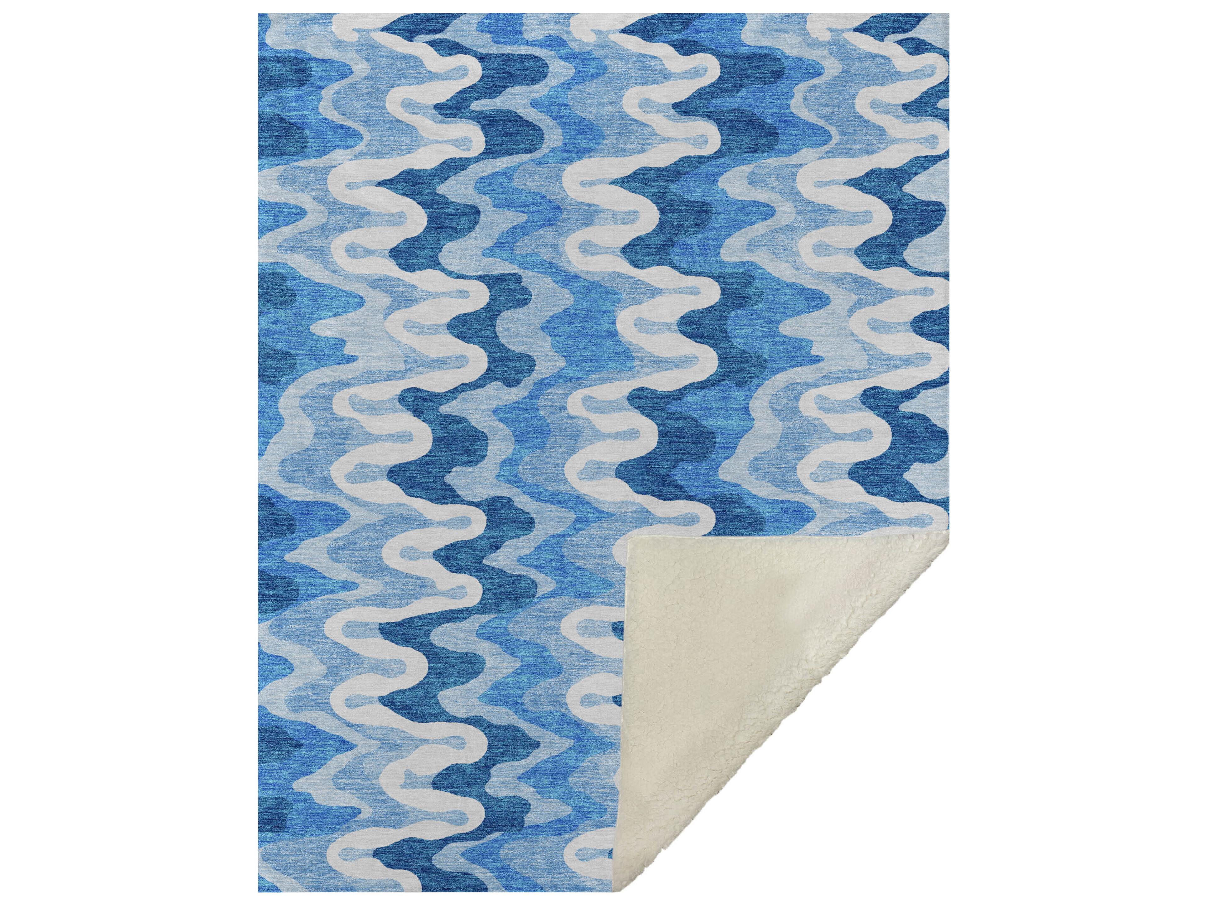 Dalyn Sherpa Blue Polyester Throw