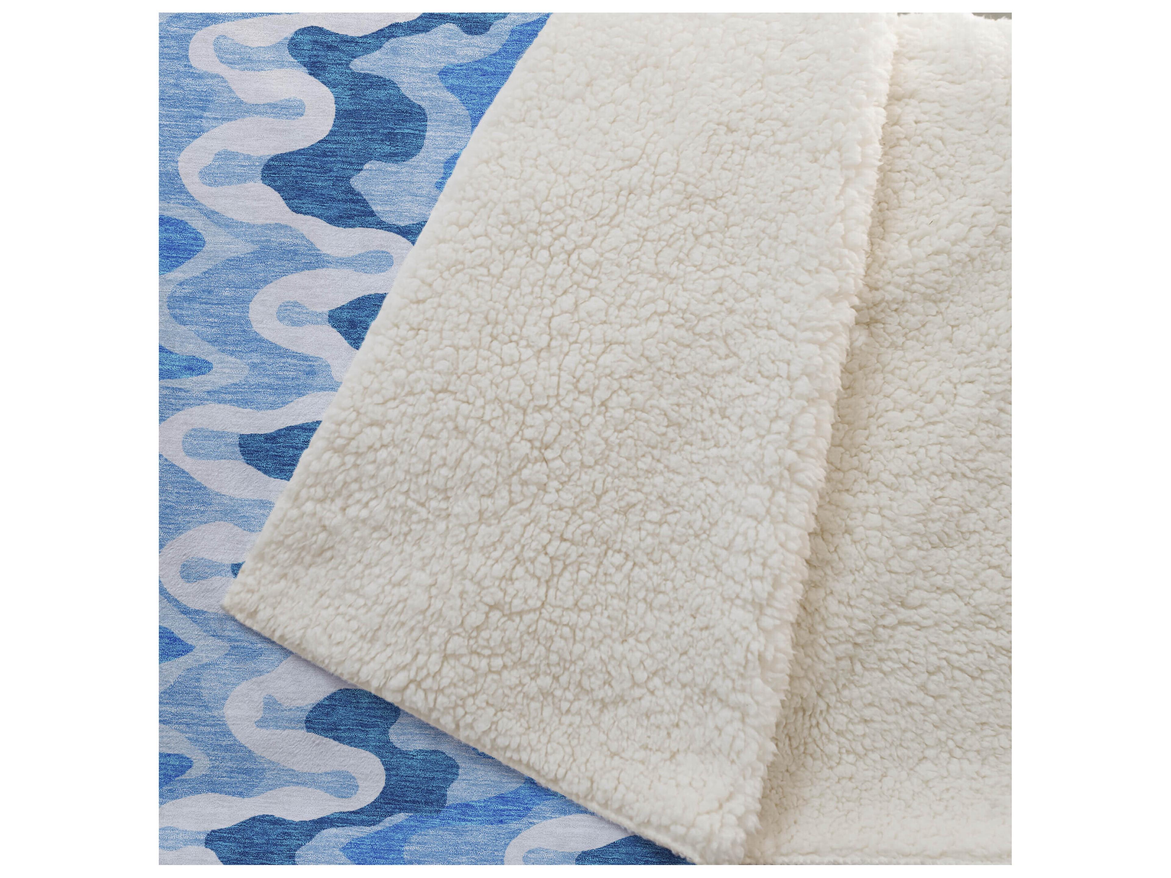Dalyn Sherpa Blue Polyester Throw
