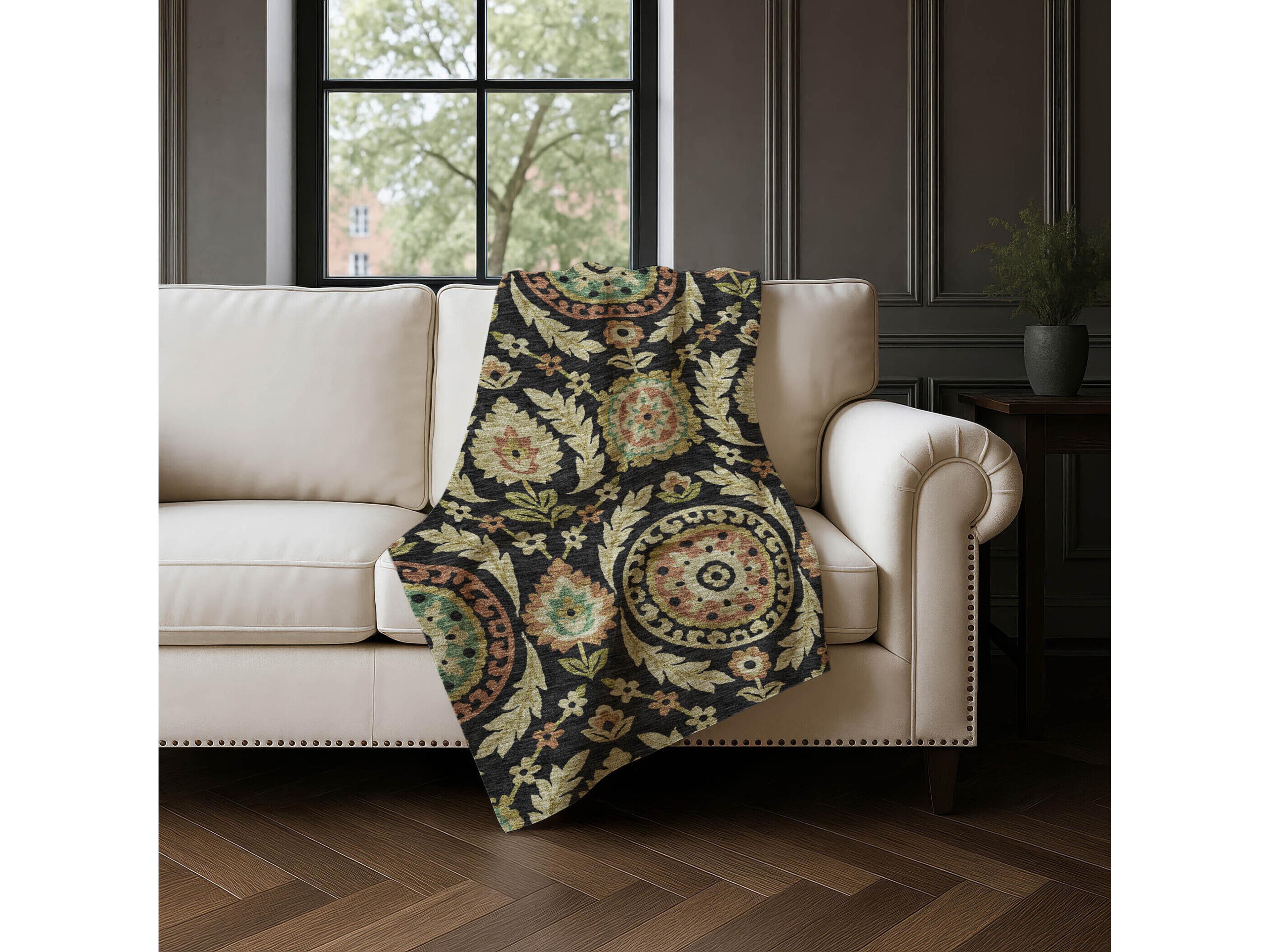 Dalyn Sherpa Black Polyester Throw