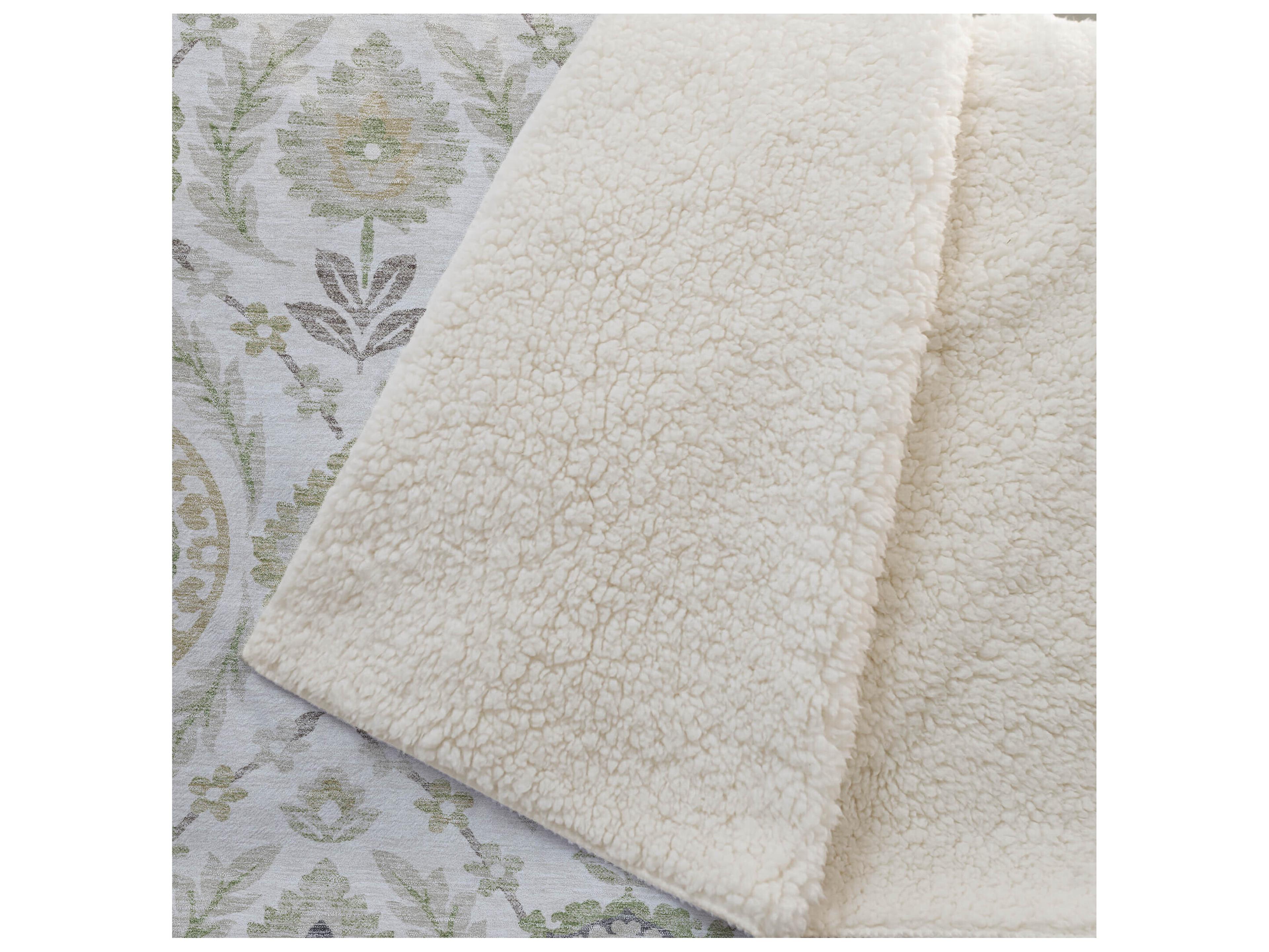 Dalyn Sherpa Ivory Polyester Throw