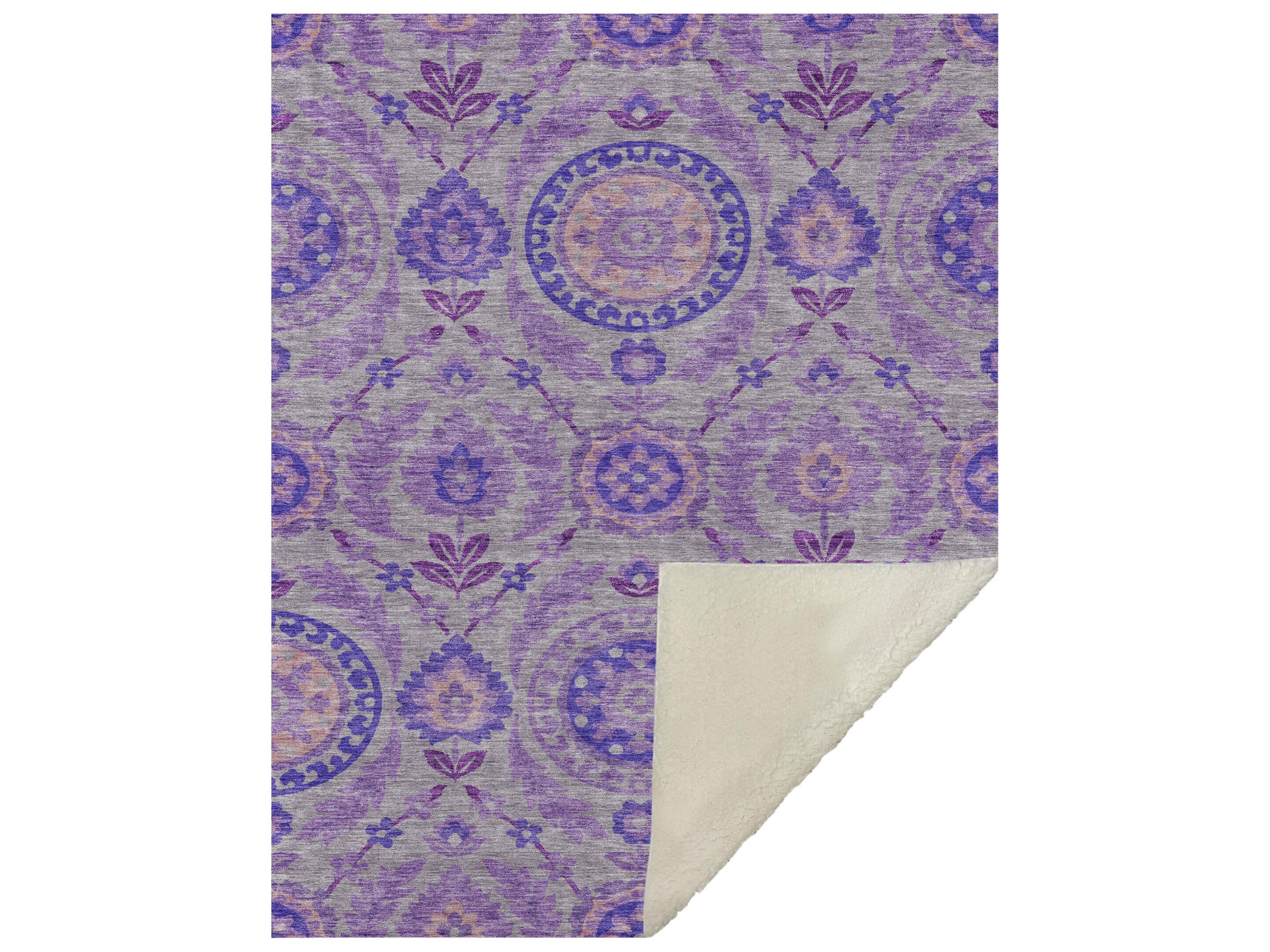 Dalyn Sherpa Purple Polyester Throw