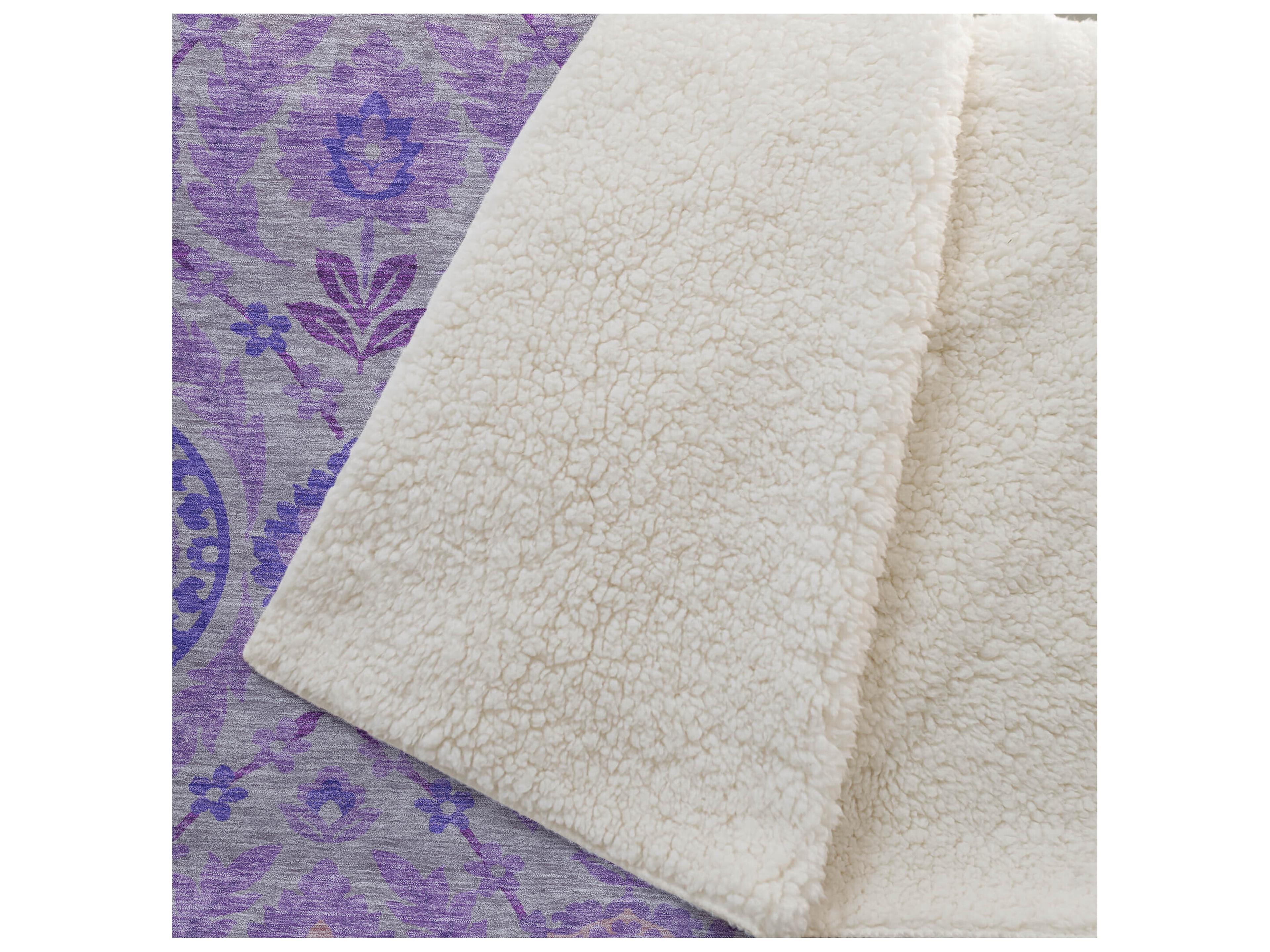 Dalyn Sherpa Purple Polyester Throw