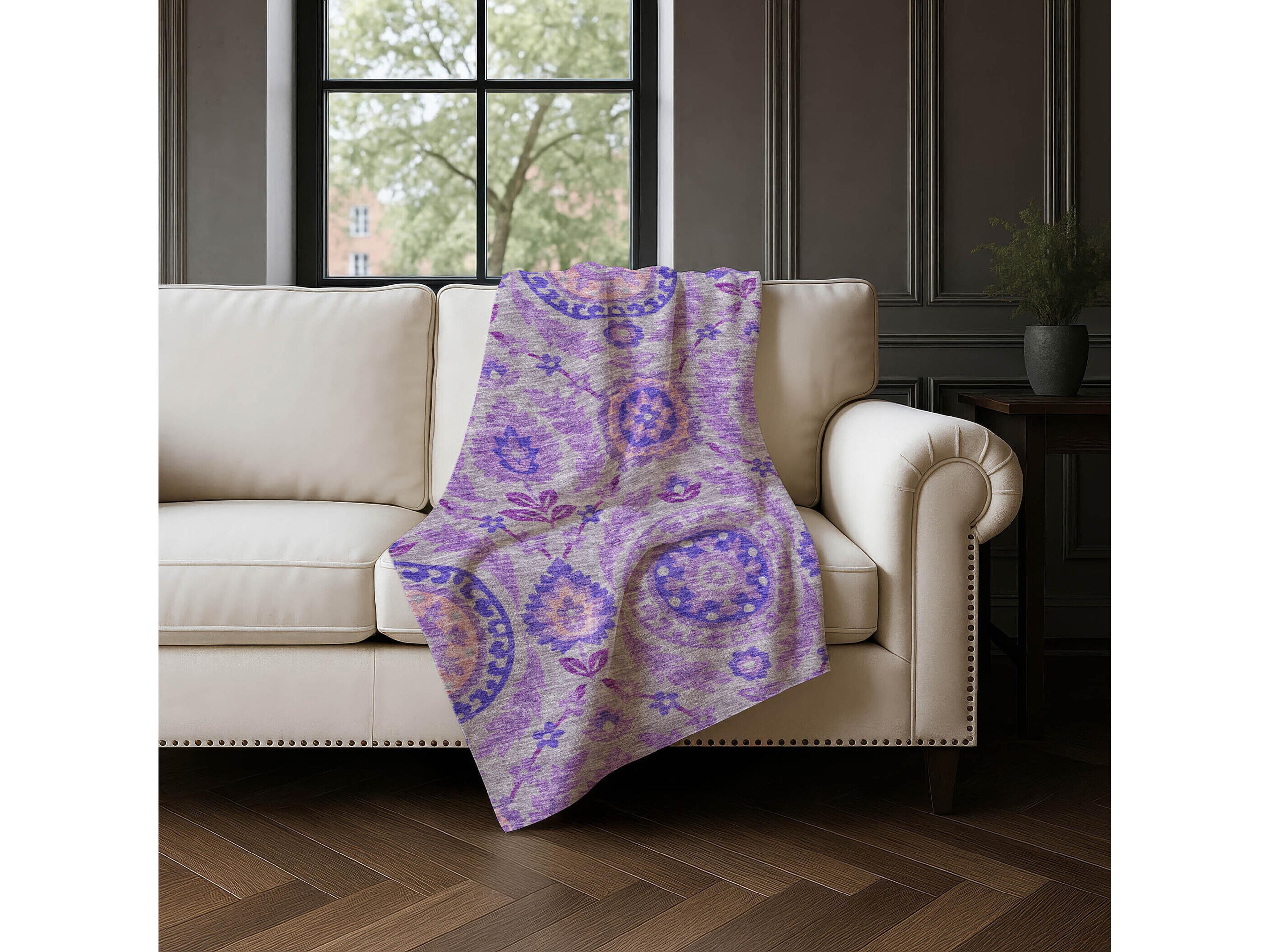 Dalyn Sherpa Purple Polyester Throw