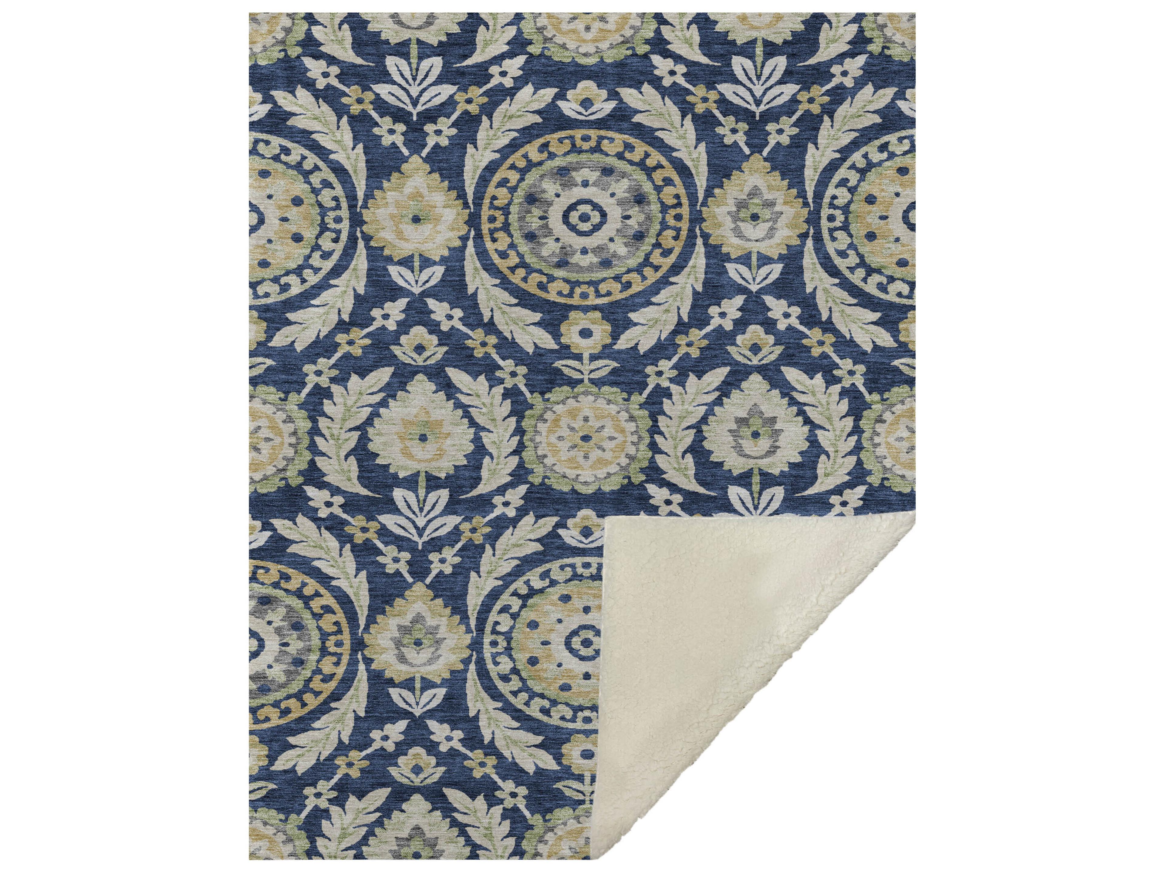 Sherpa Blue Polyester Throw