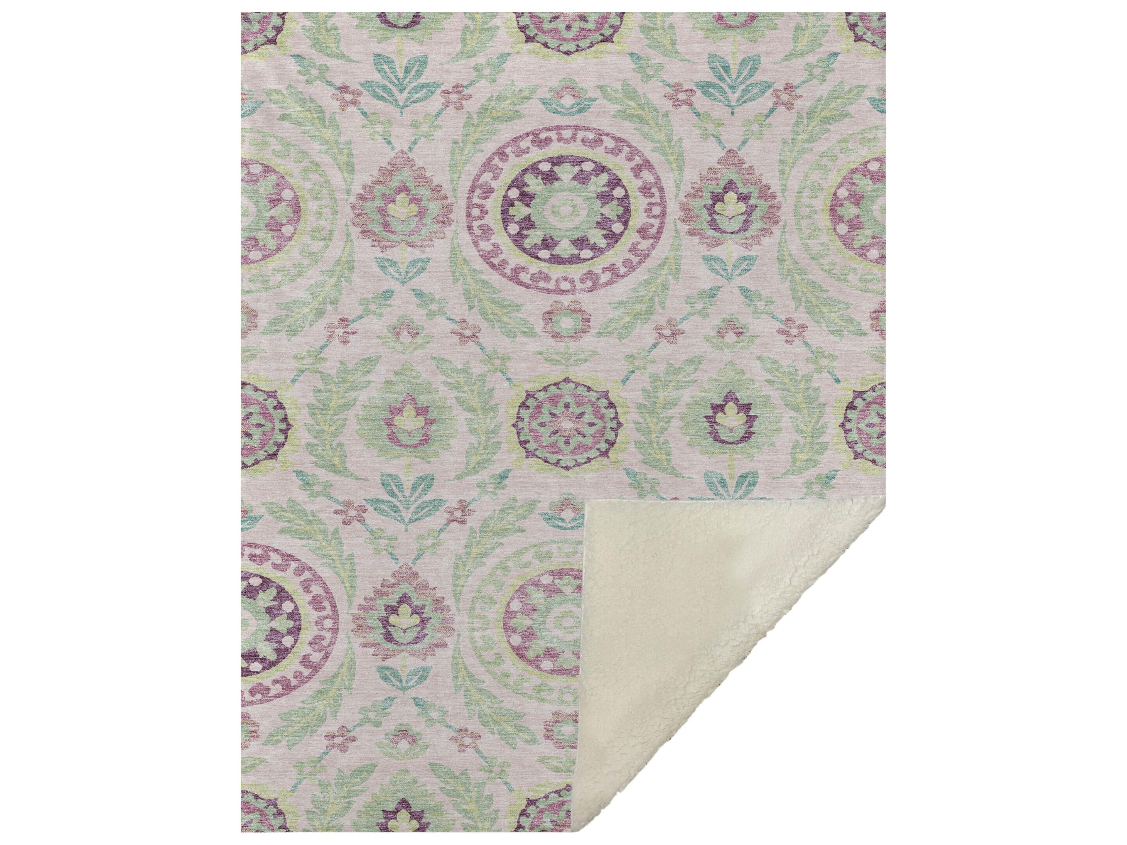 Dalyn Sherpa Pink Polyester Throw