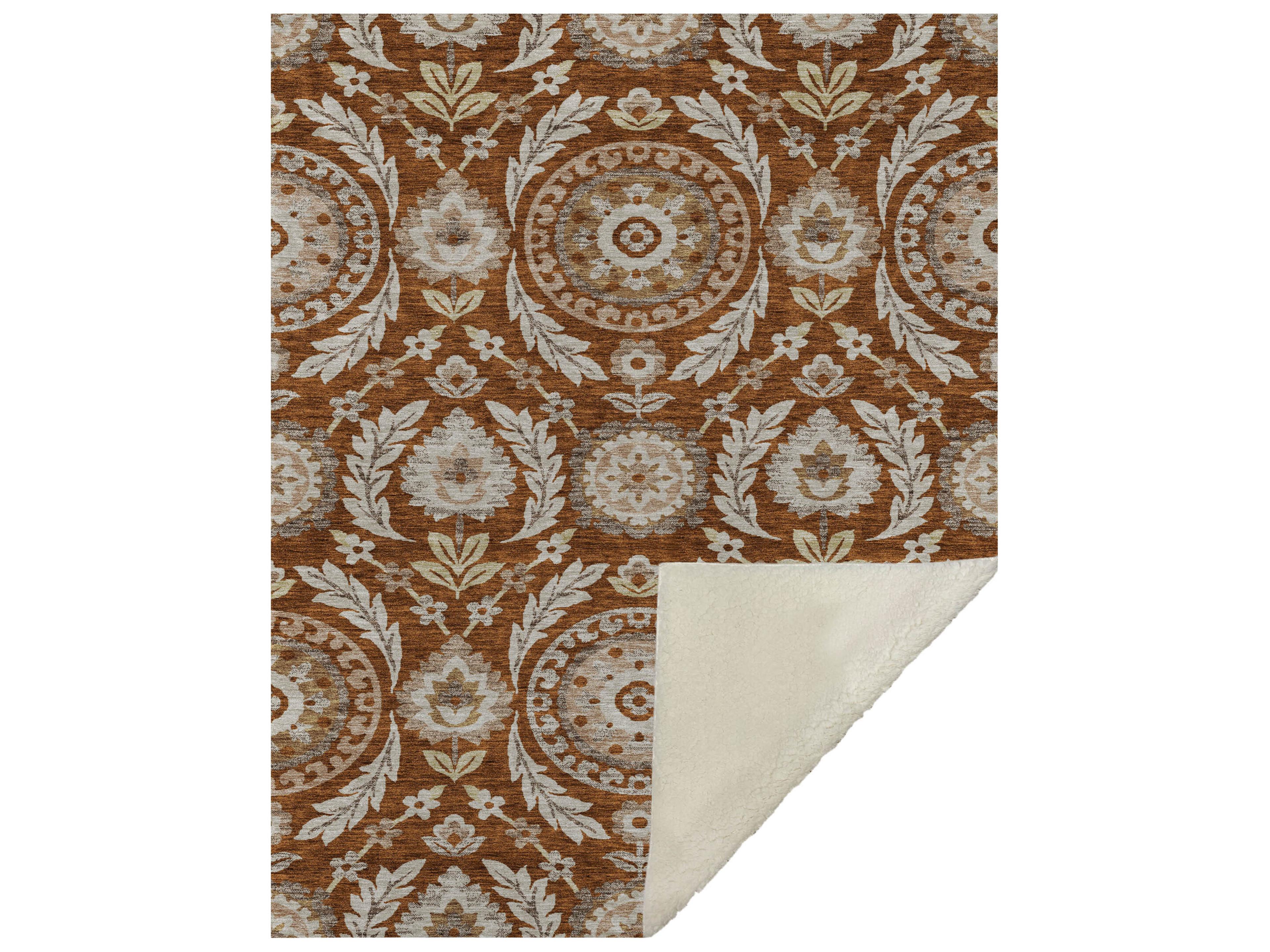 Dalyn Sherpa Orange Polyester Throw