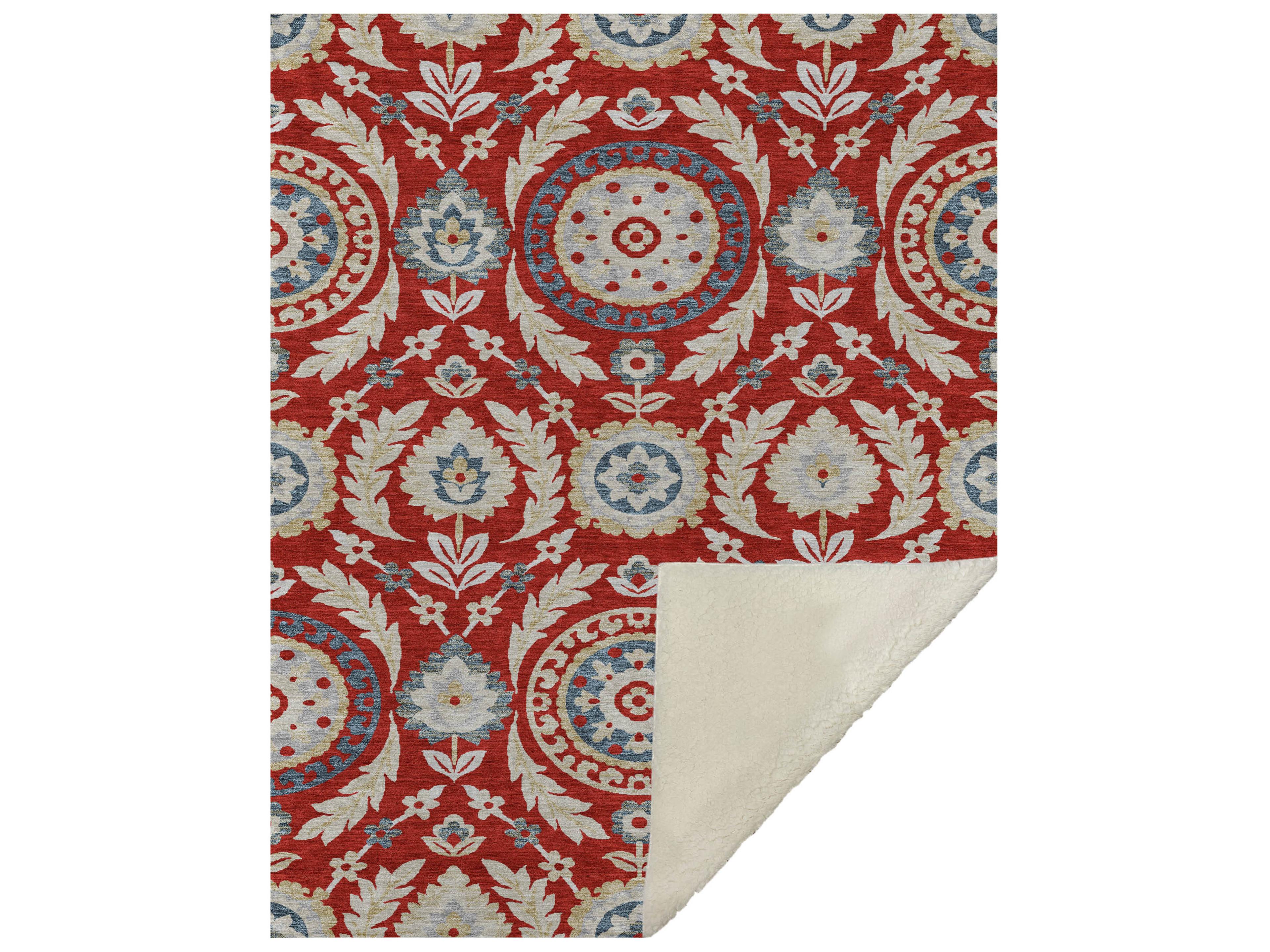 Dalyn Sherpa Red Polyester Throw