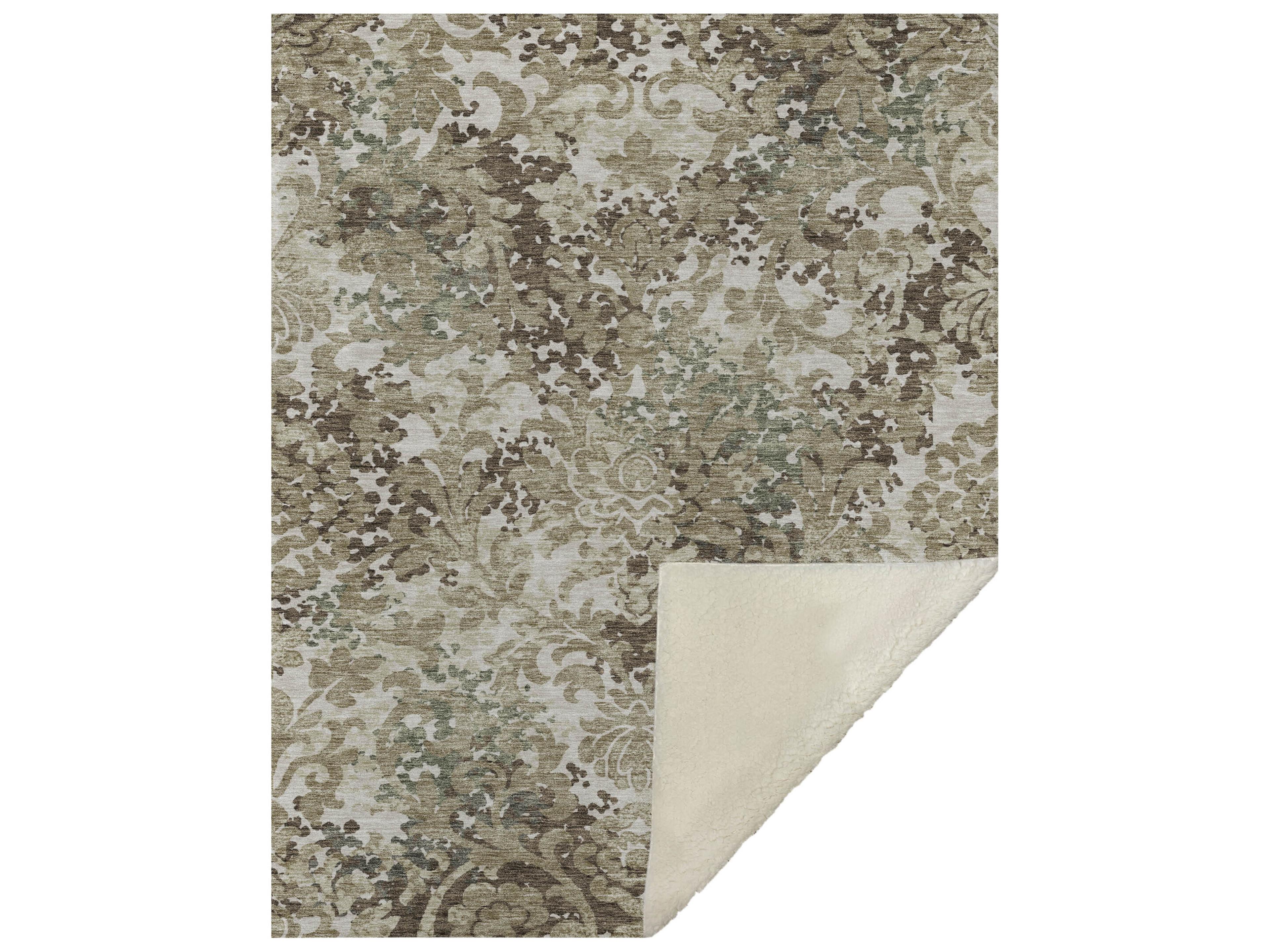 Dalyn Sherpa Brown Polyester Throw