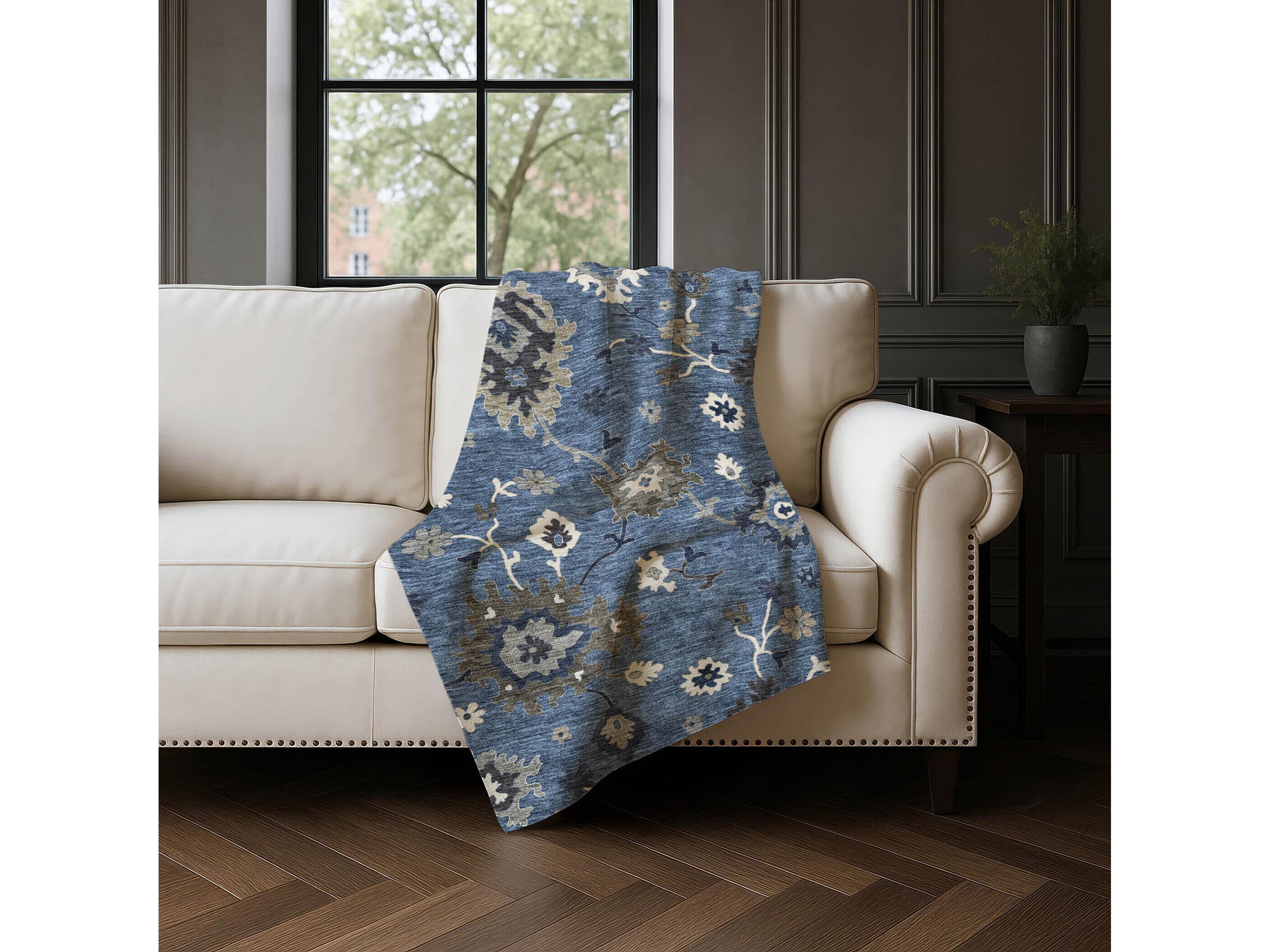 Dalyn Sherpa Blue Polyester Throw