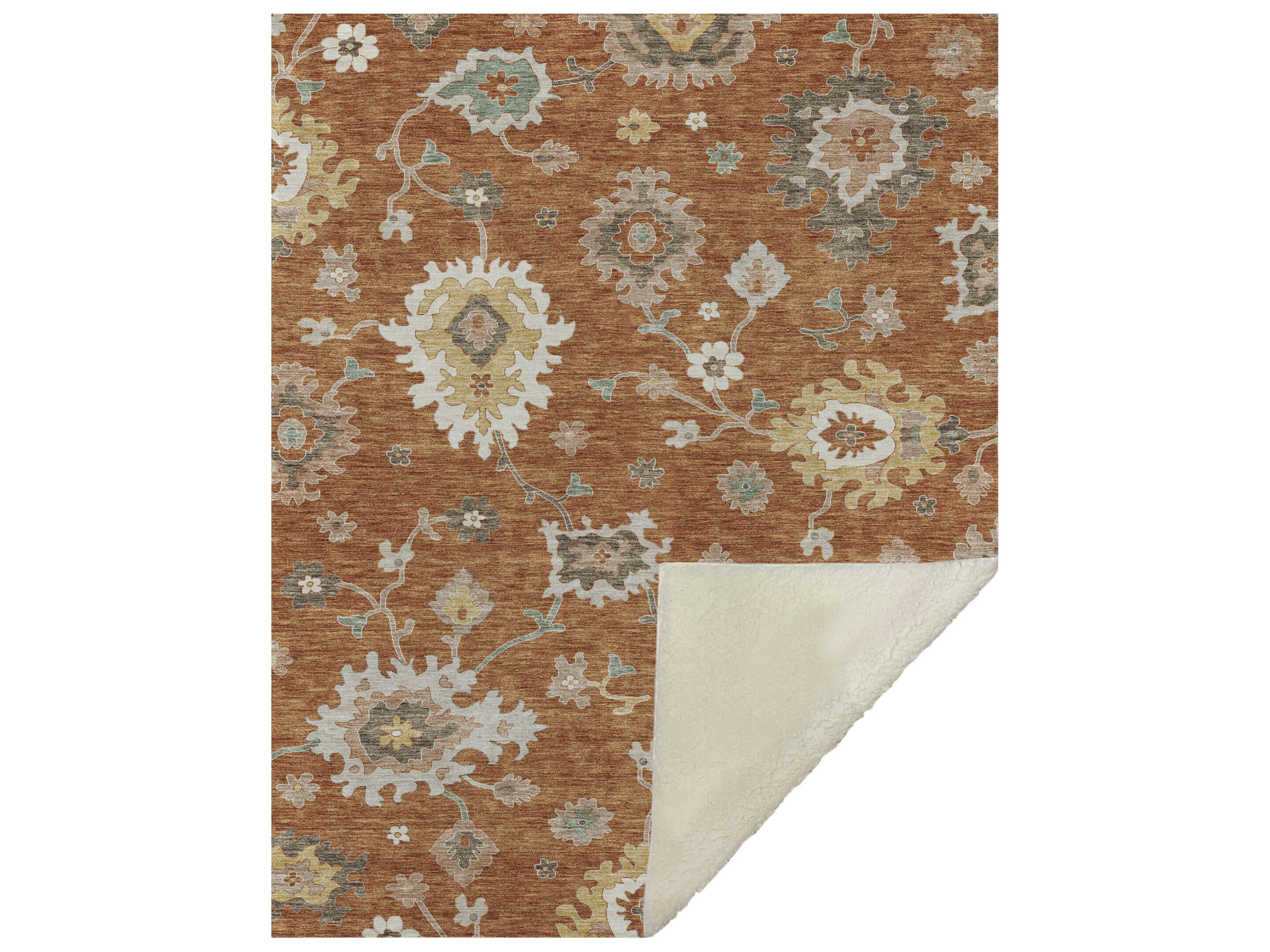 Dalyn Sherpa Orange Polyester Throw