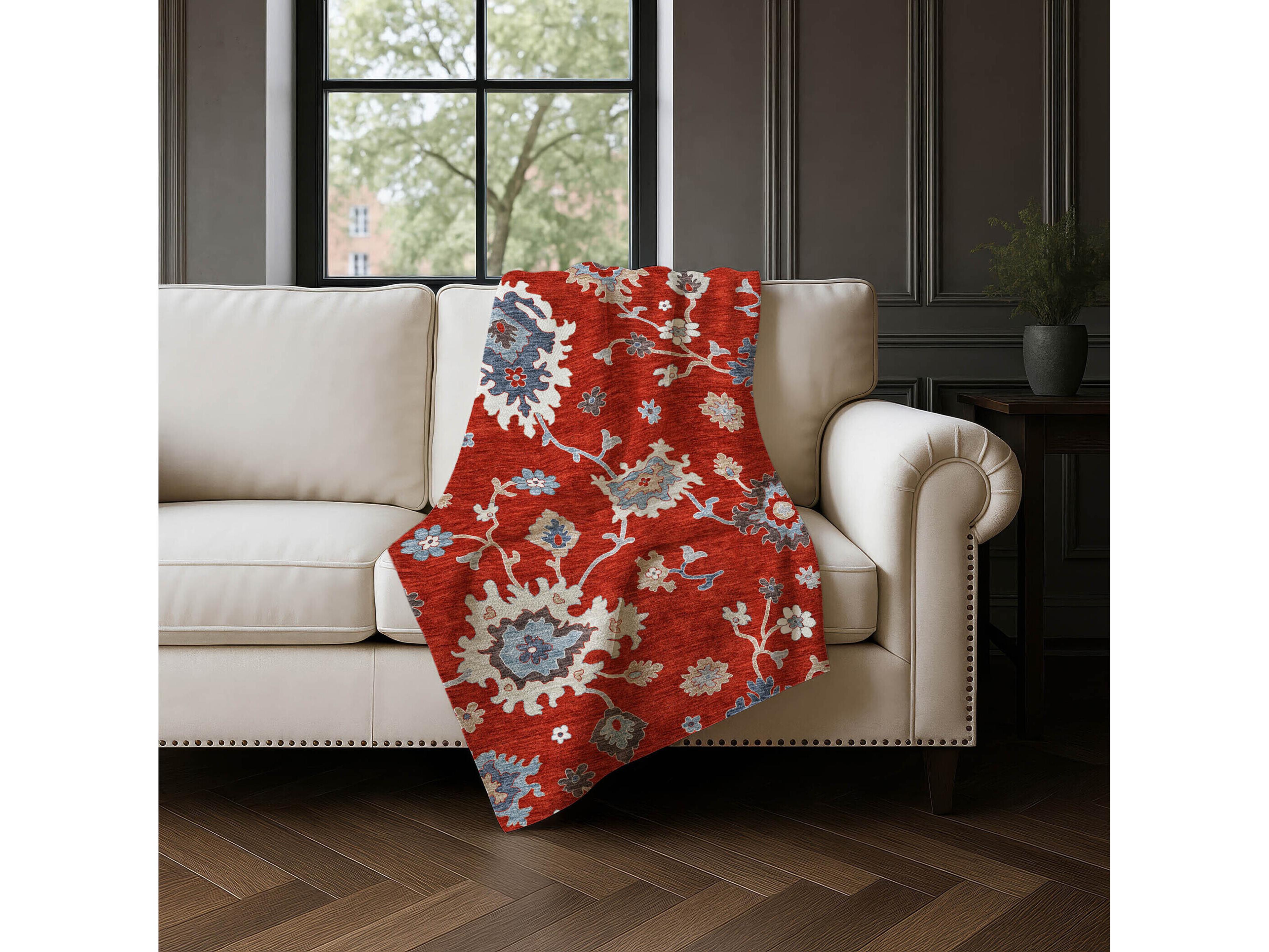 Dalyn Sherpa Red Polyester Throw