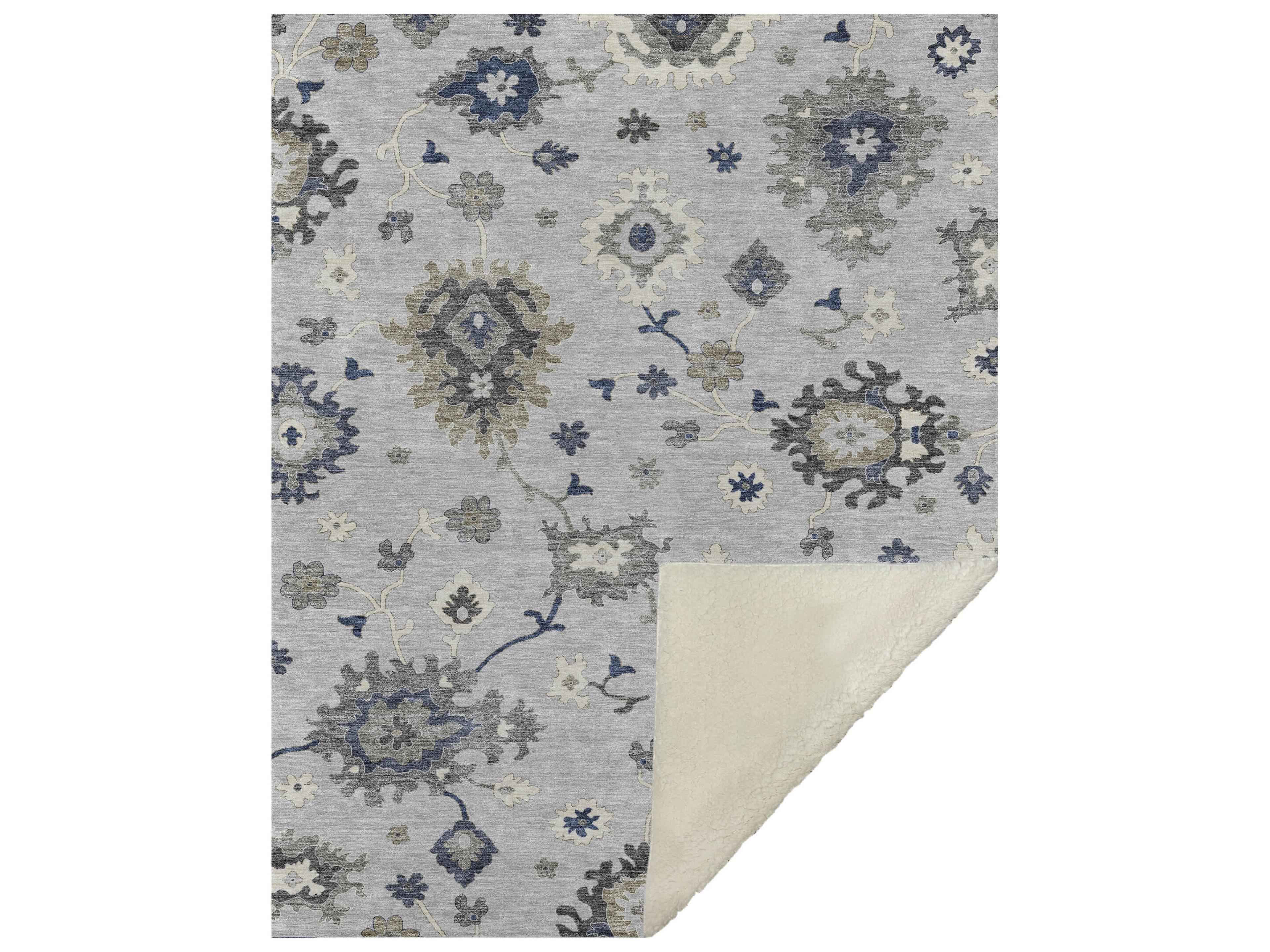 Dalyn Sherpa Gray Polyester Throw