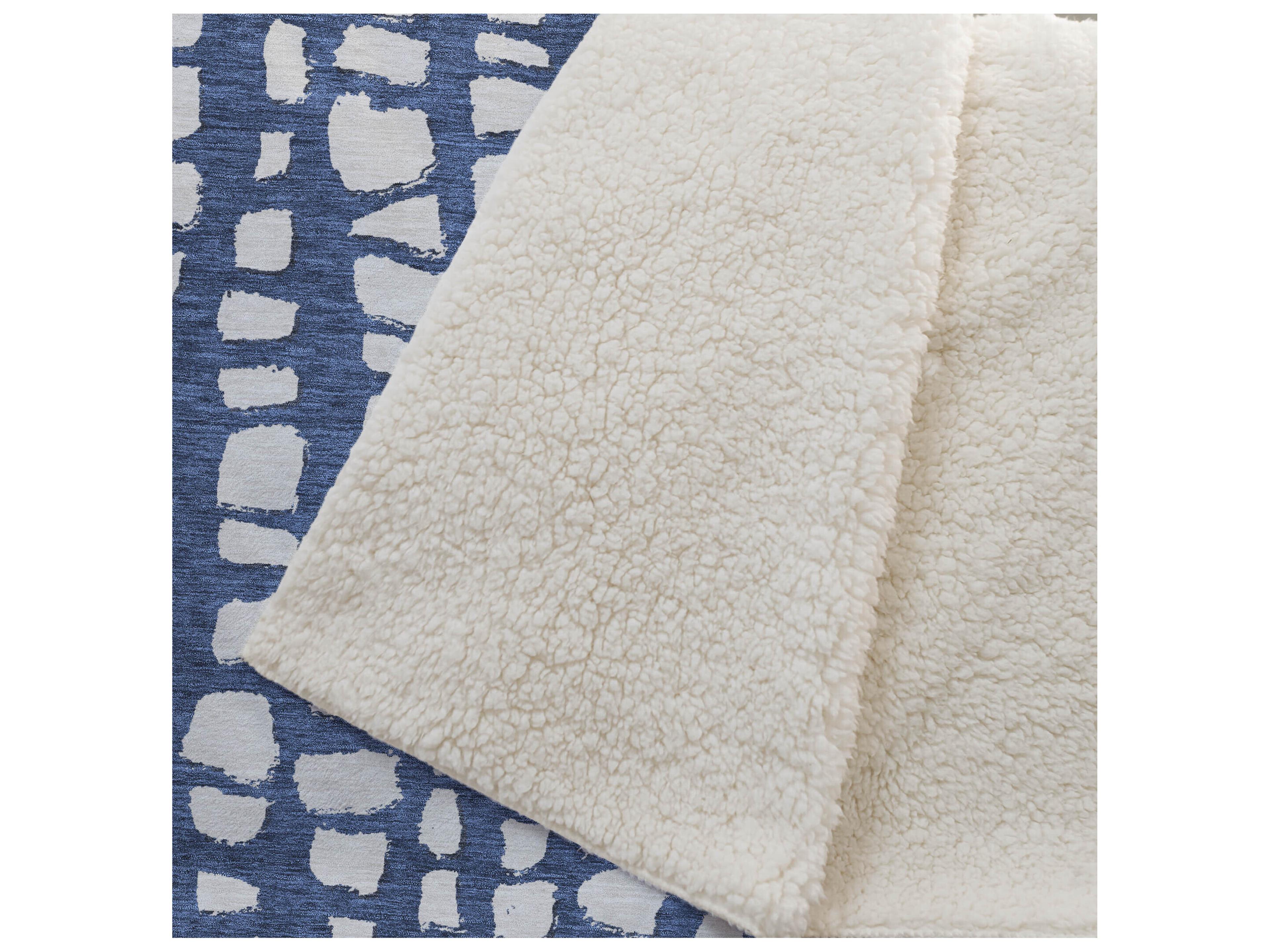 Dalyn Sherpa Blue Polyester Throw