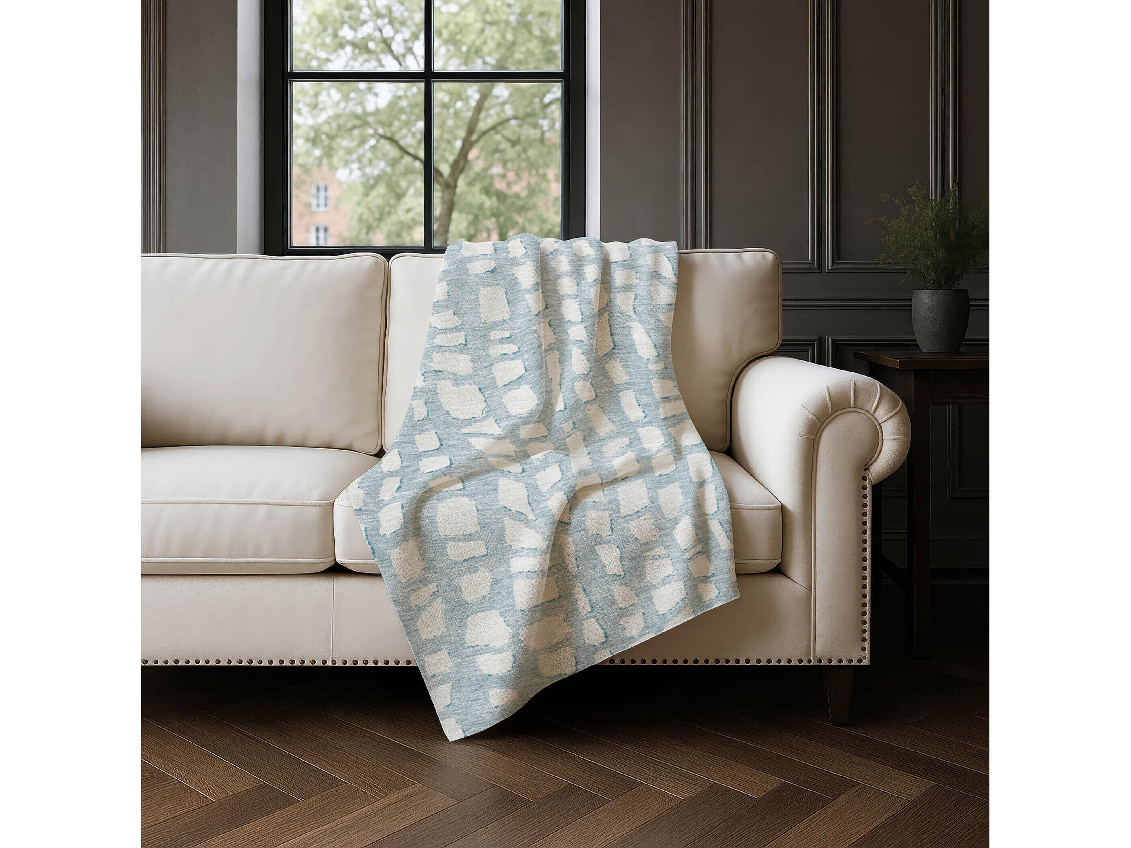 Dalyn Sherpa Blue Polyester Throw