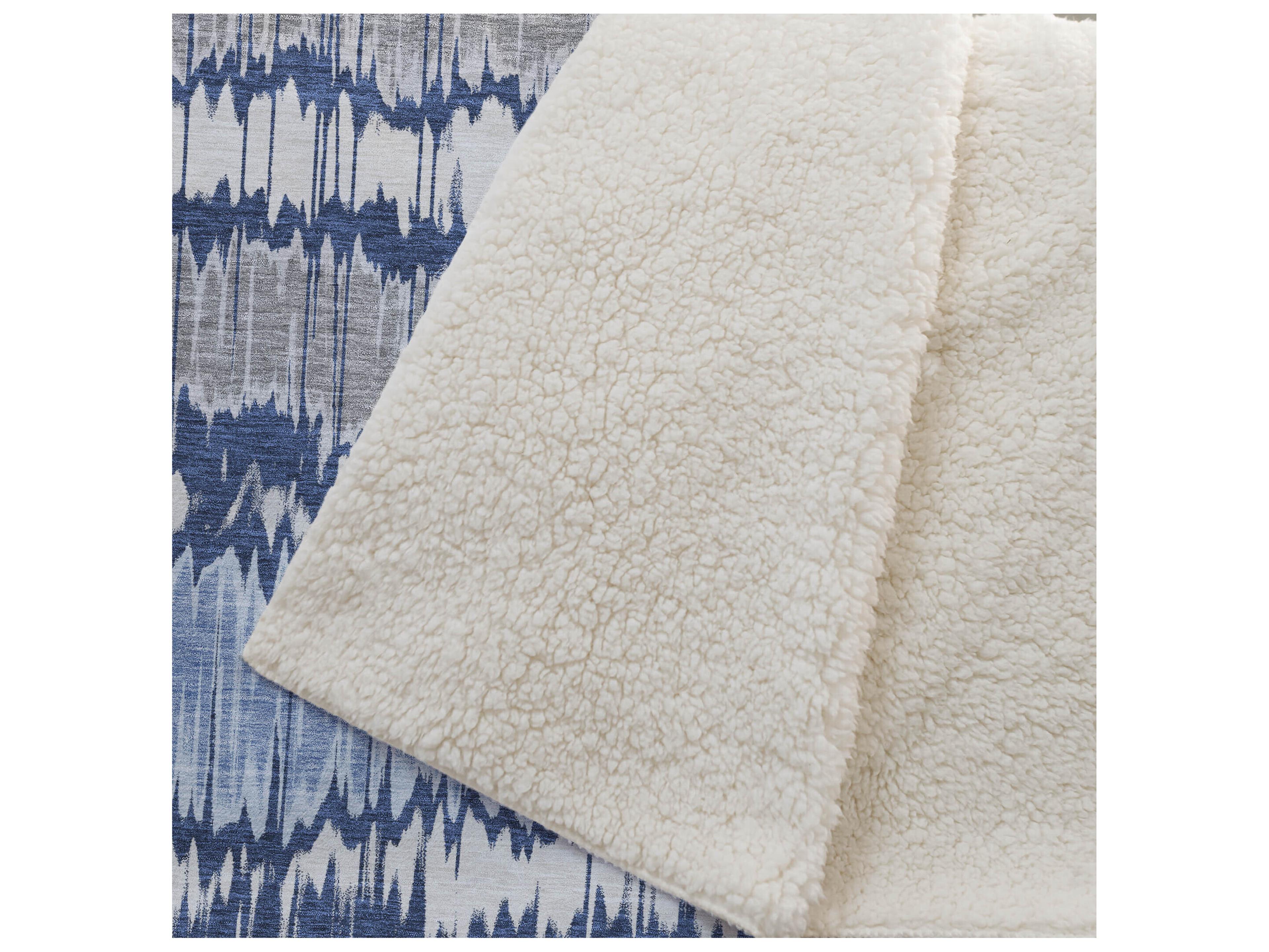 Dalyn Sherpa Blue Polyester Throw