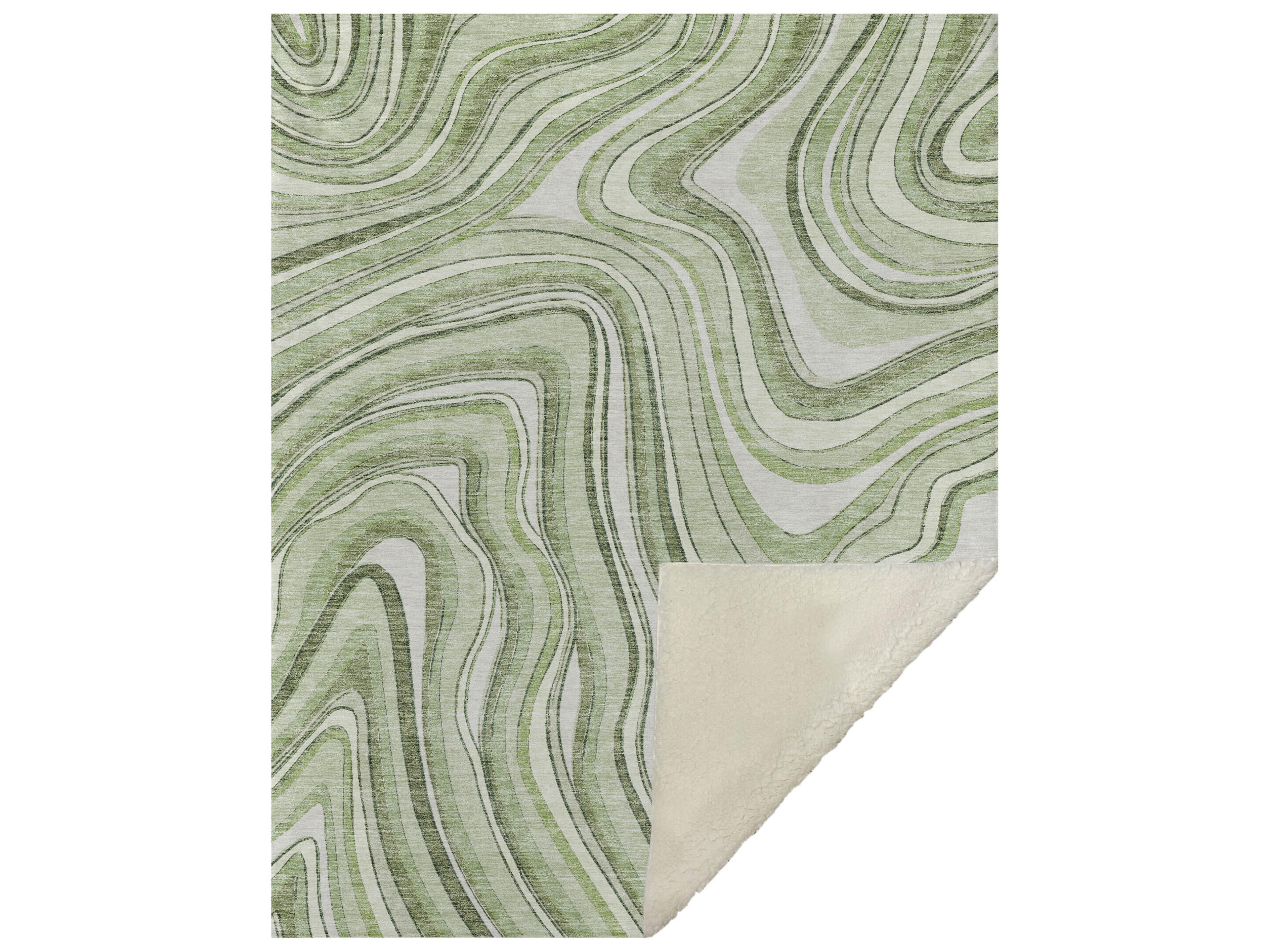 Sherpa Green Polyester Throw