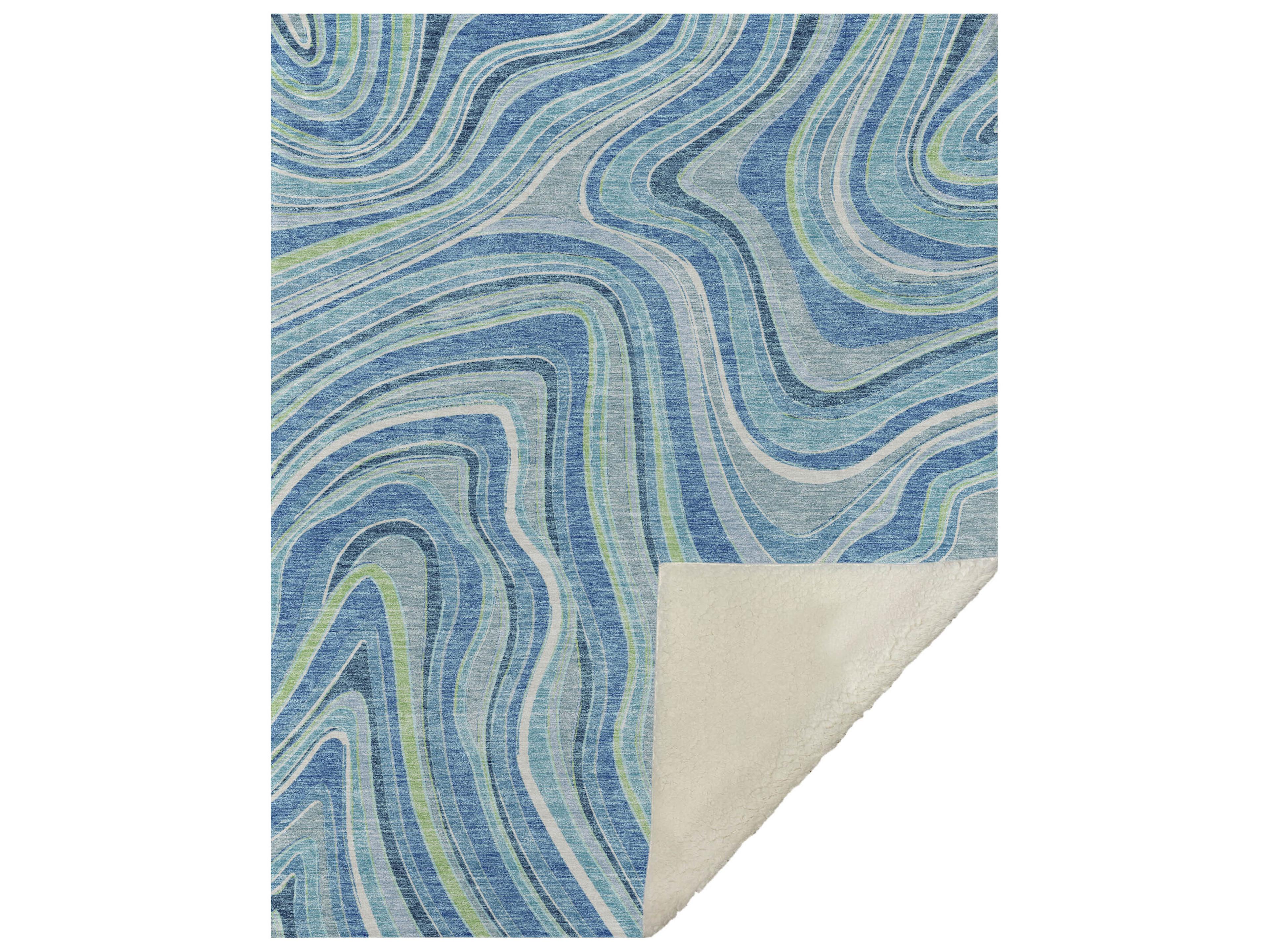 Sherpa Blue Polyester Throw