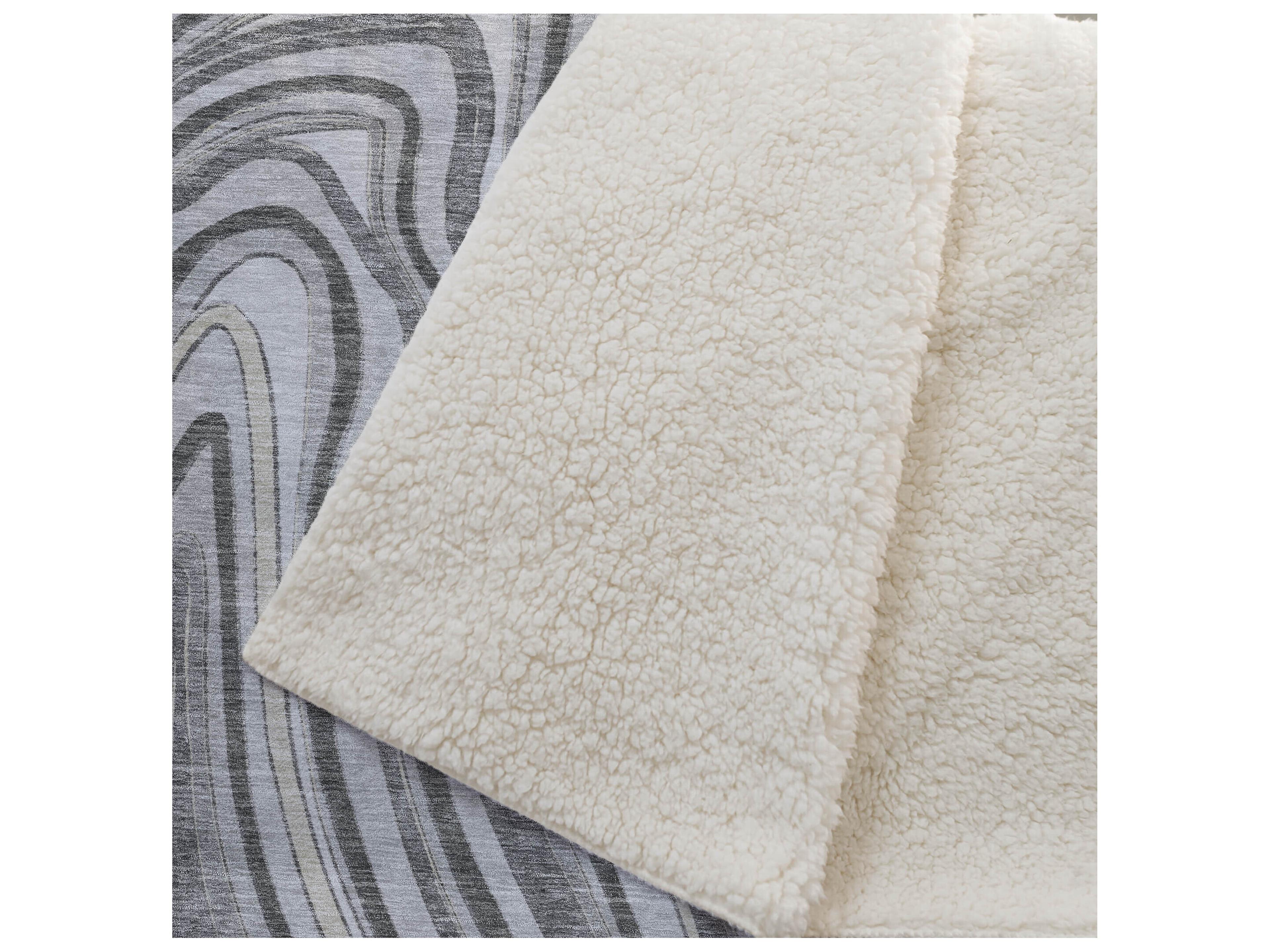 Dalyn Sherpa Gray Polyester Throw