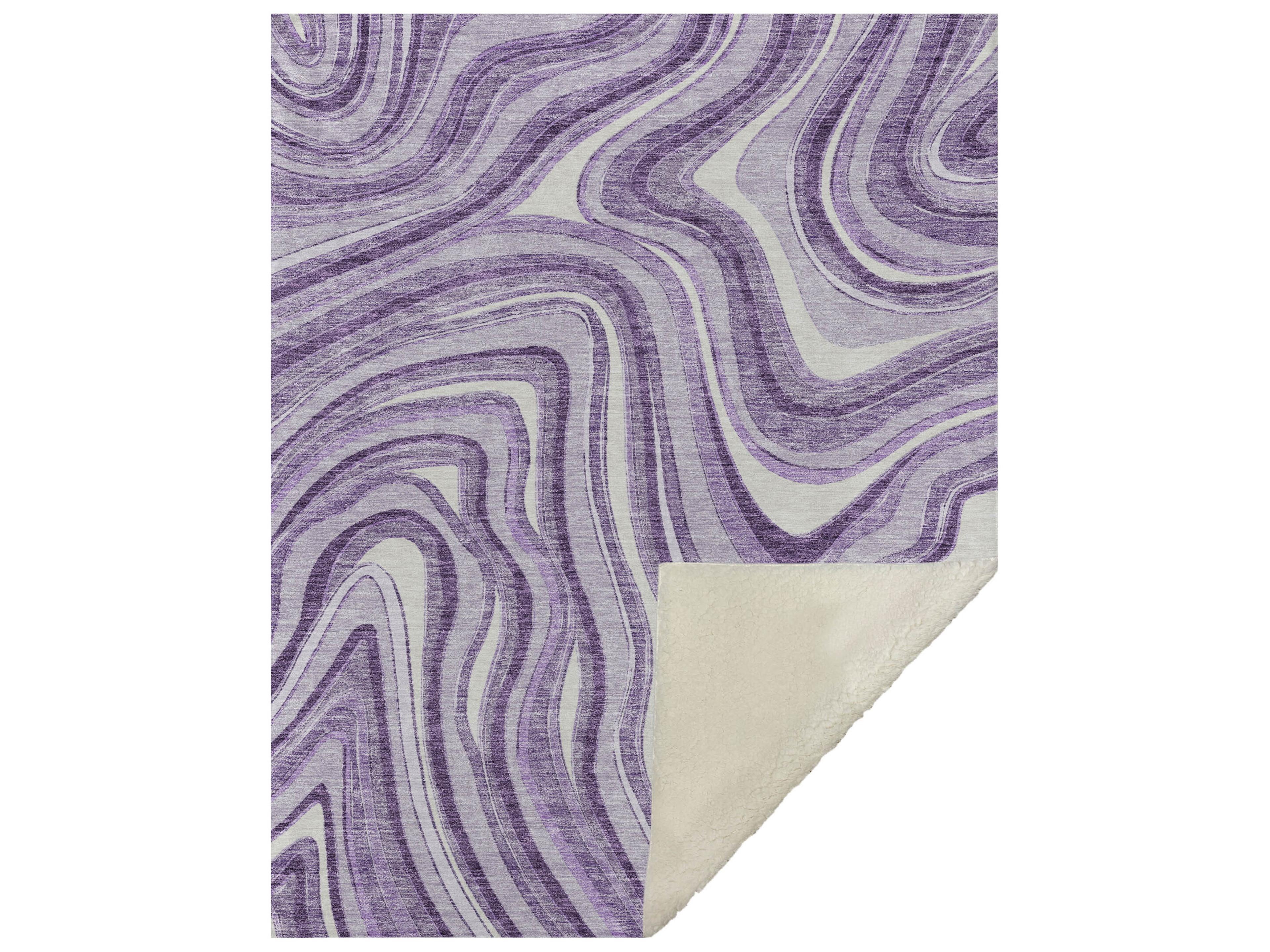 Dalyn Sherpa Purple Polyester Throw