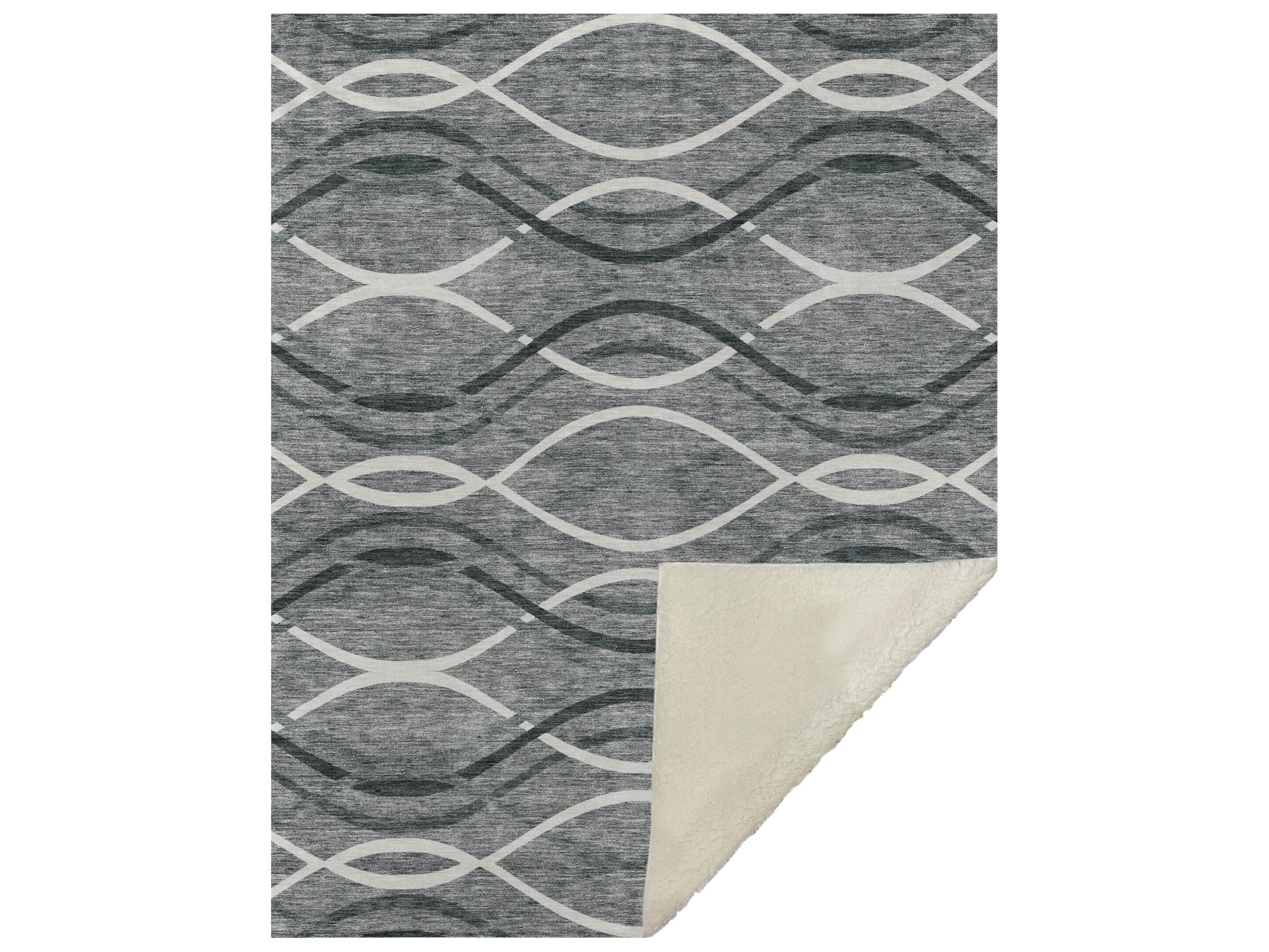 Sherpa Gray Polyester Throw