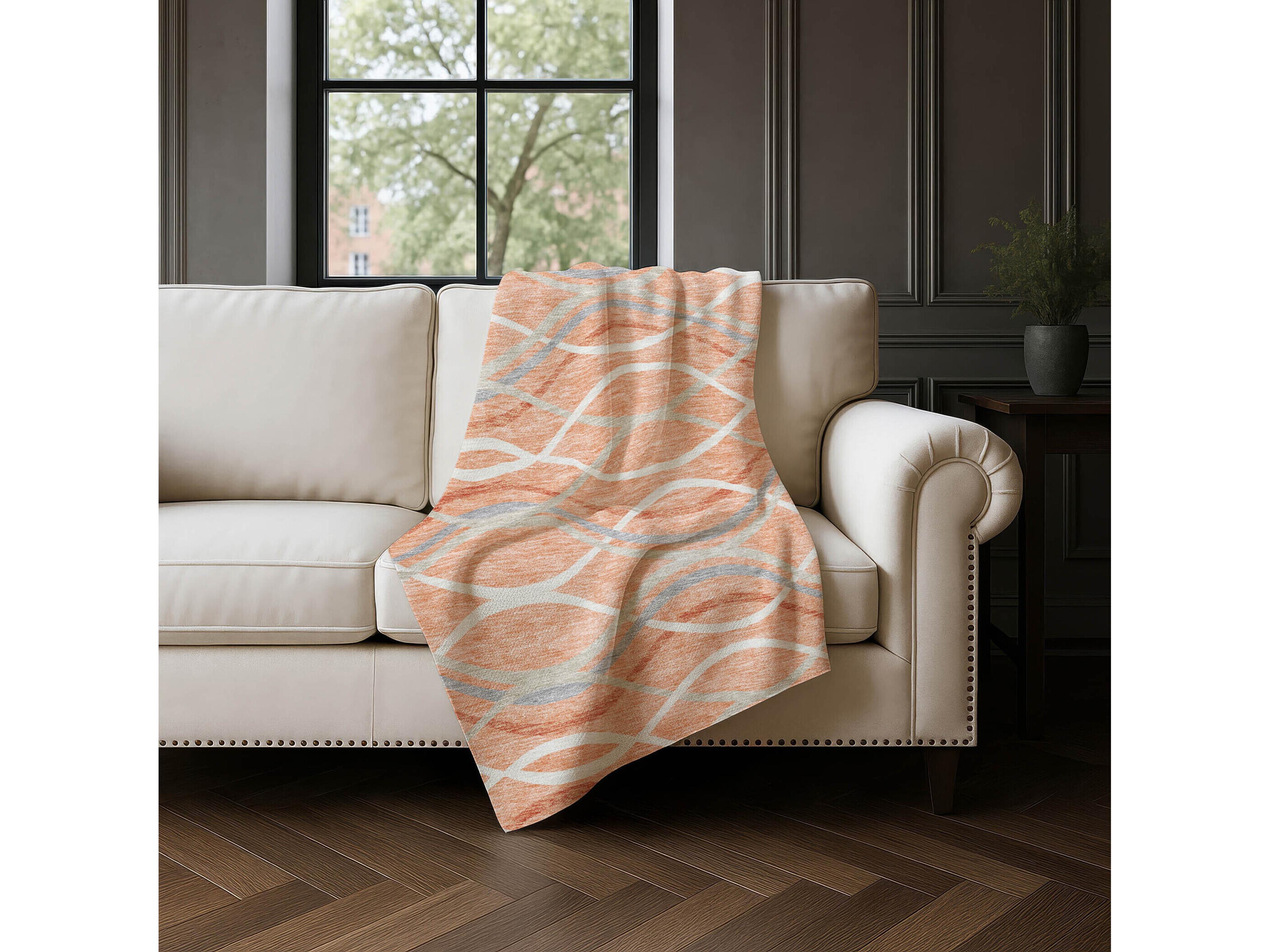 Dalyn Sherpa Orange Polyester Throw