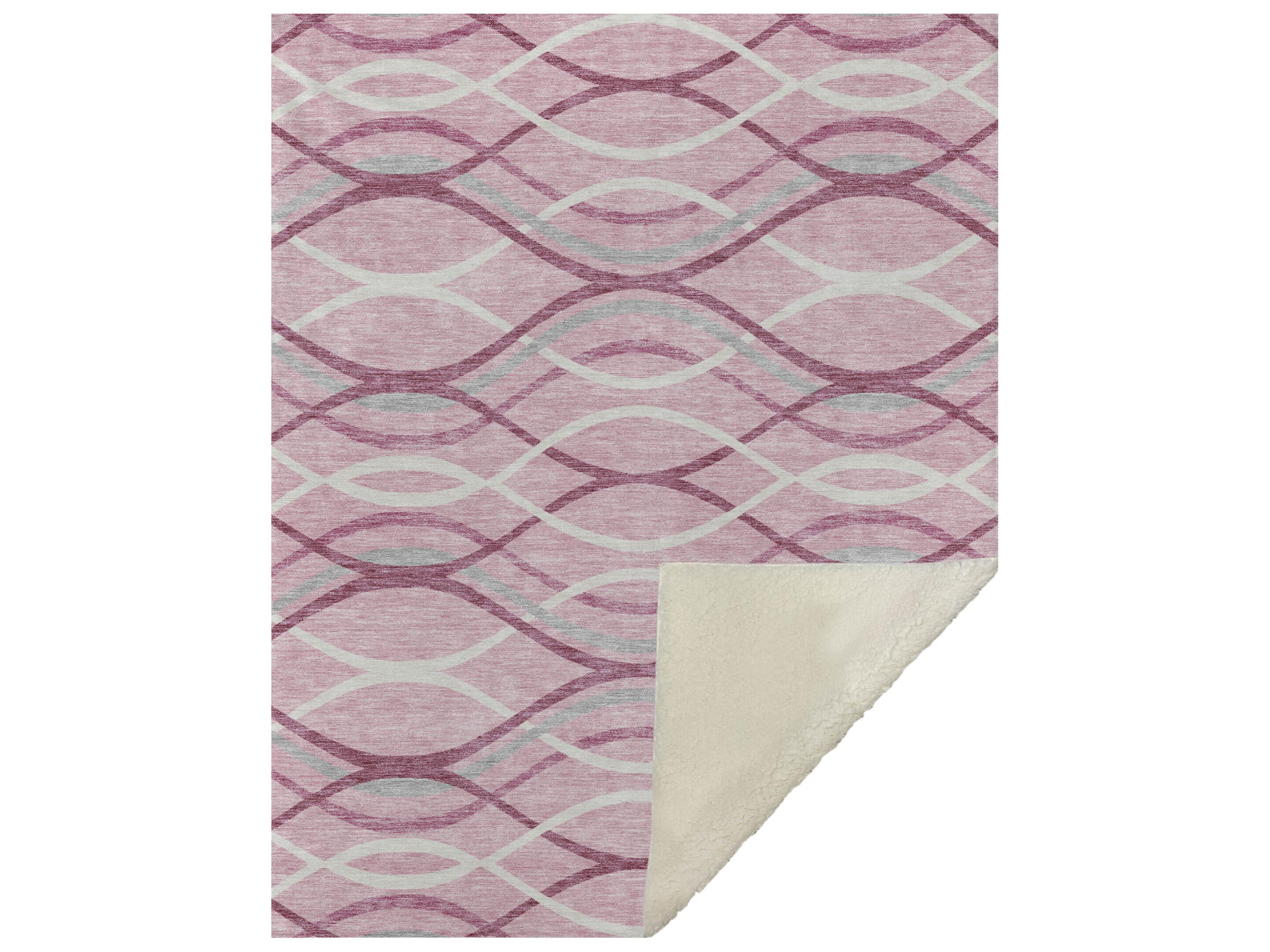 Dalyn Sherpa Pink Polyester Throw