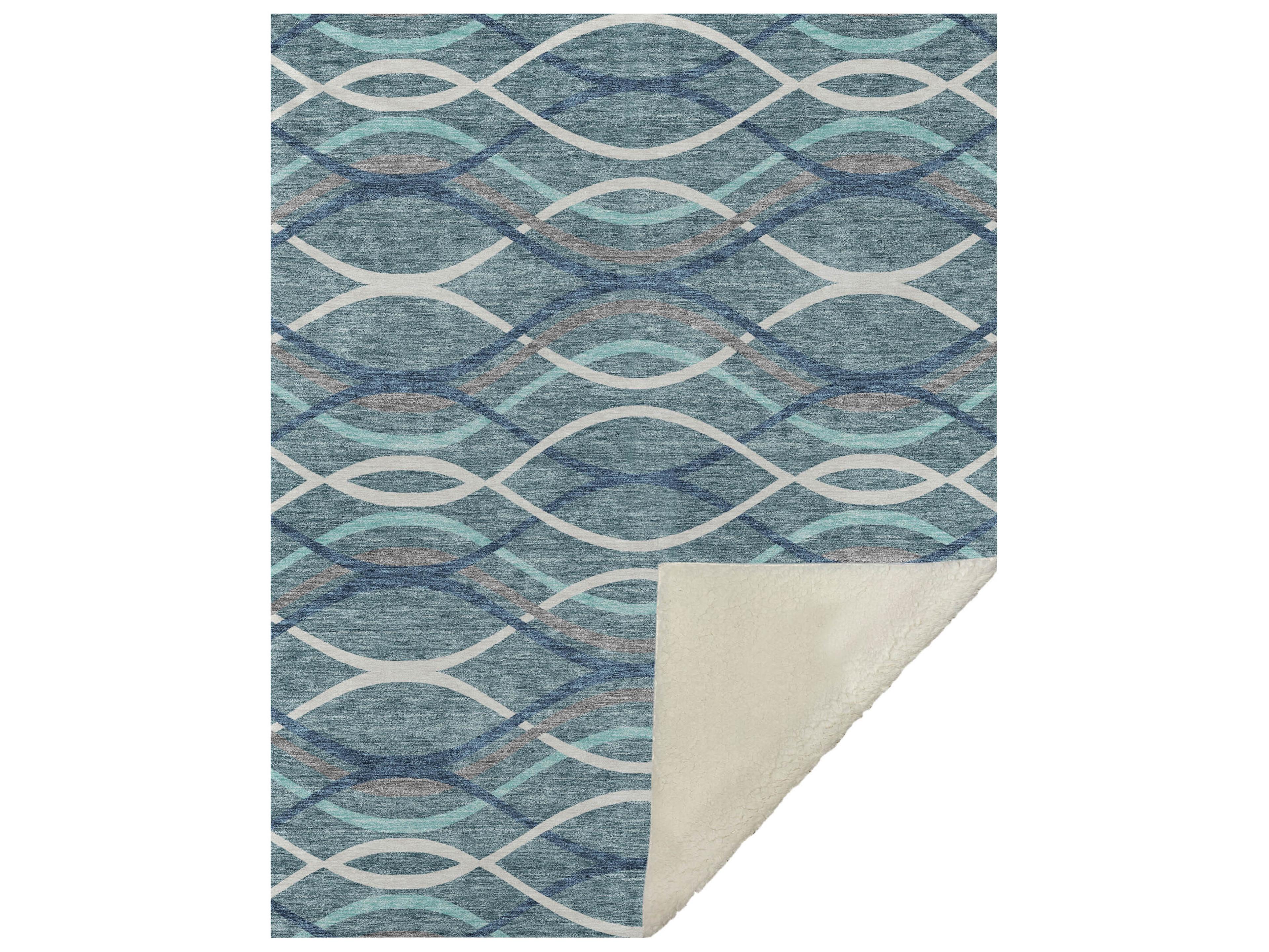Dalyn Sherpa Teal Polyester Throw