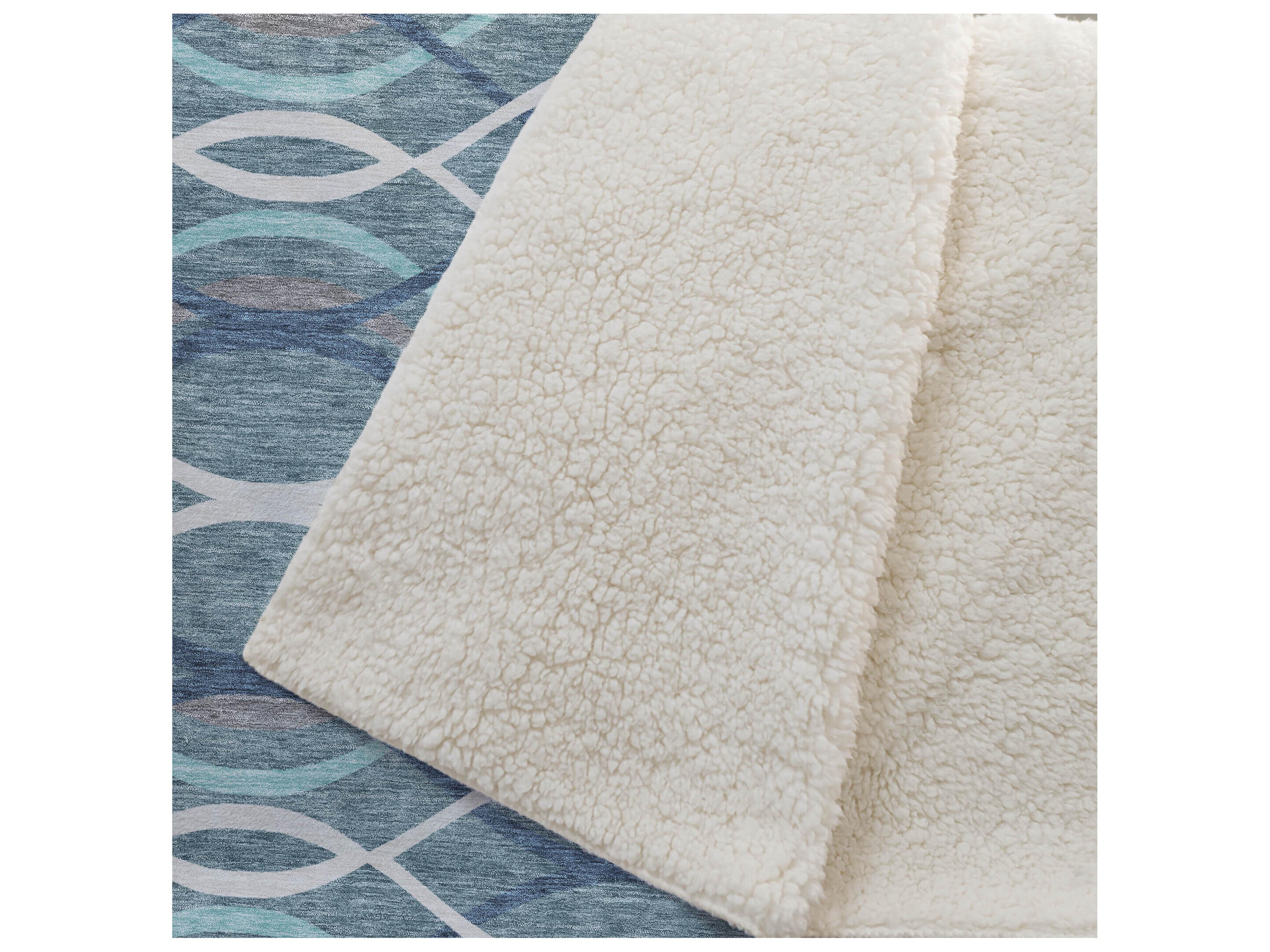 Dalyn Sherpa Teal Polyester Throw