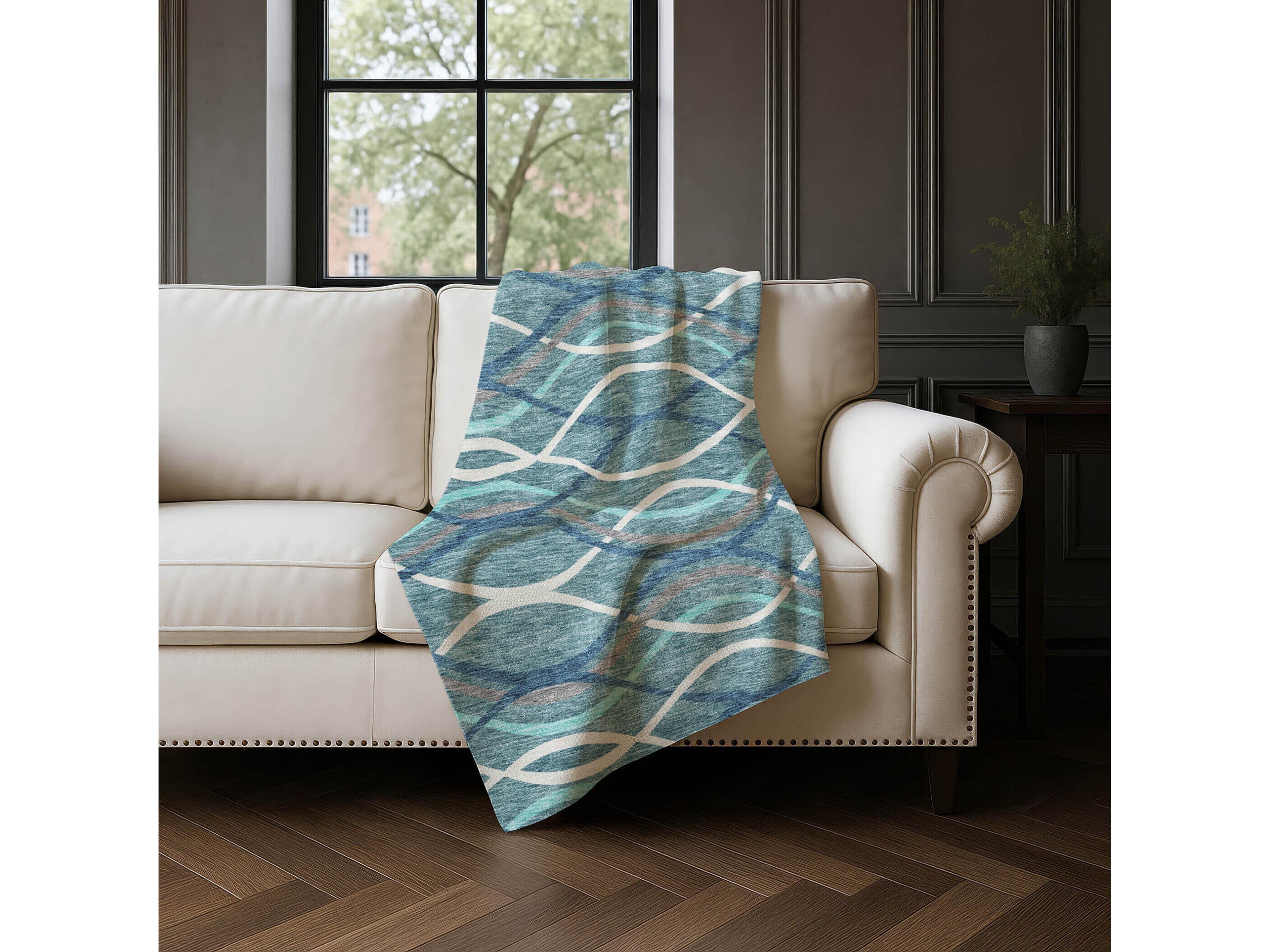 Dalyn Sherpa Teal Polyester Throw