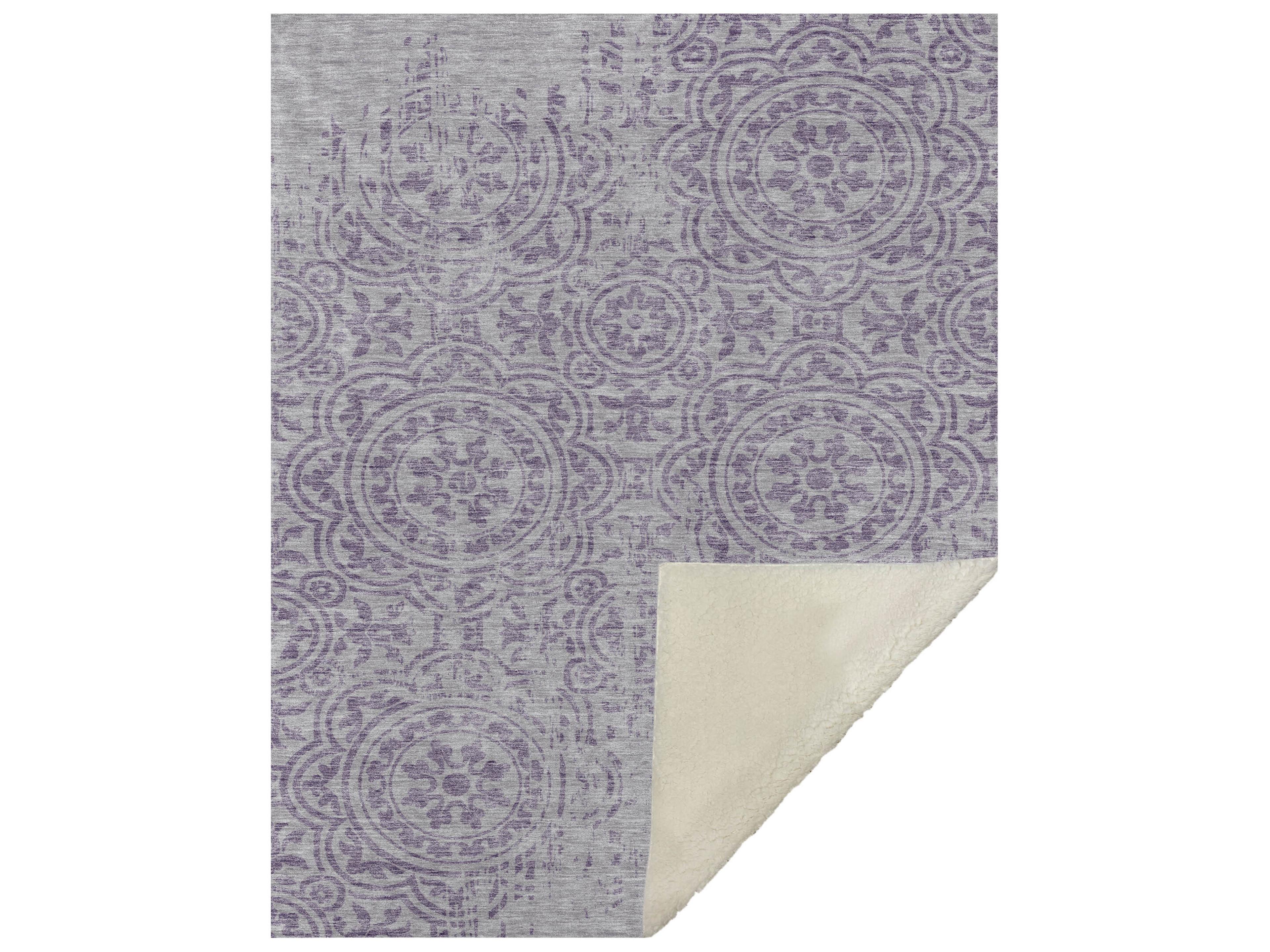 Dalyn Sherpa Purple Polyester Throw