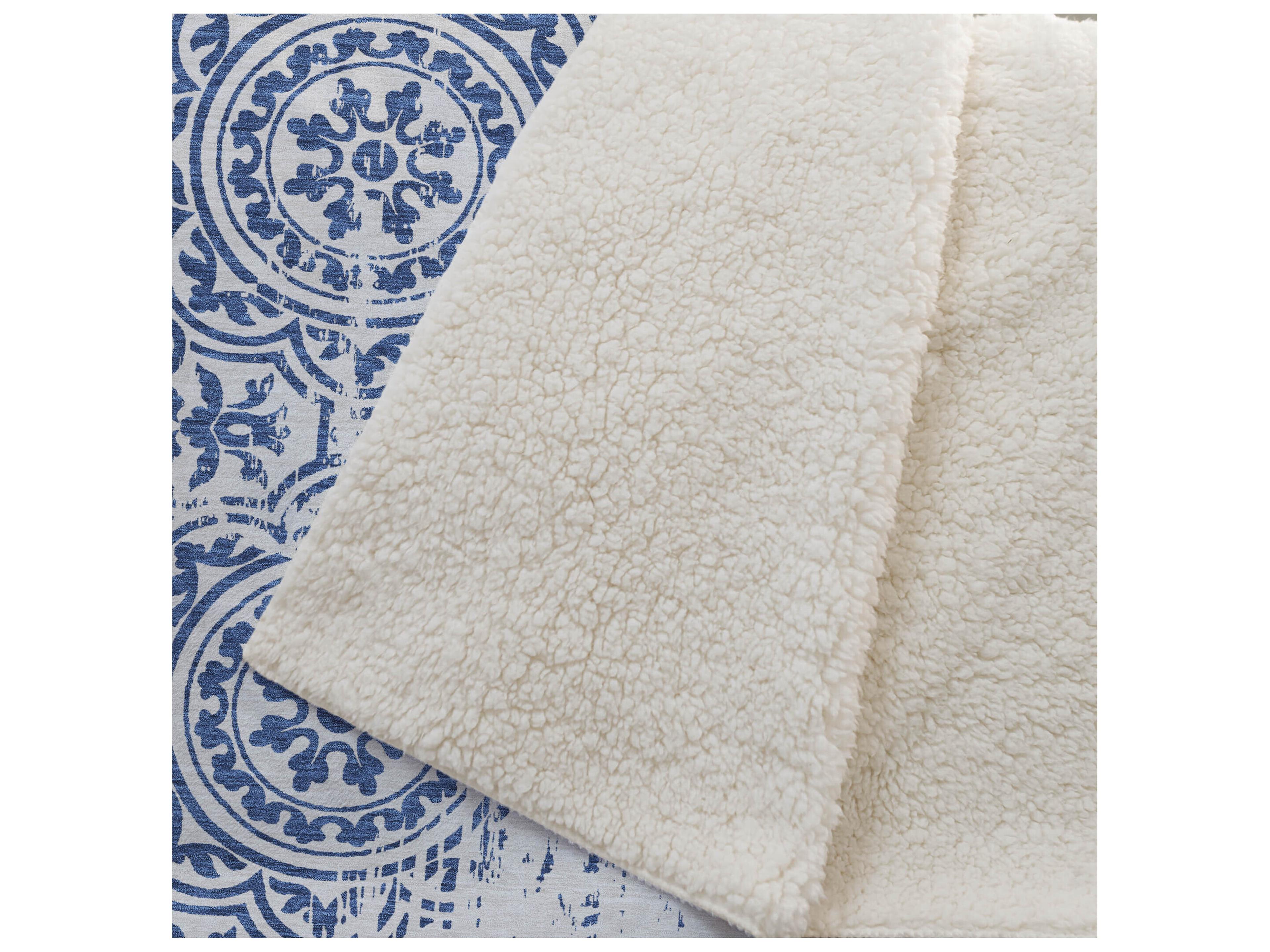 Dalyn Sherpa Blue Polyester Throw