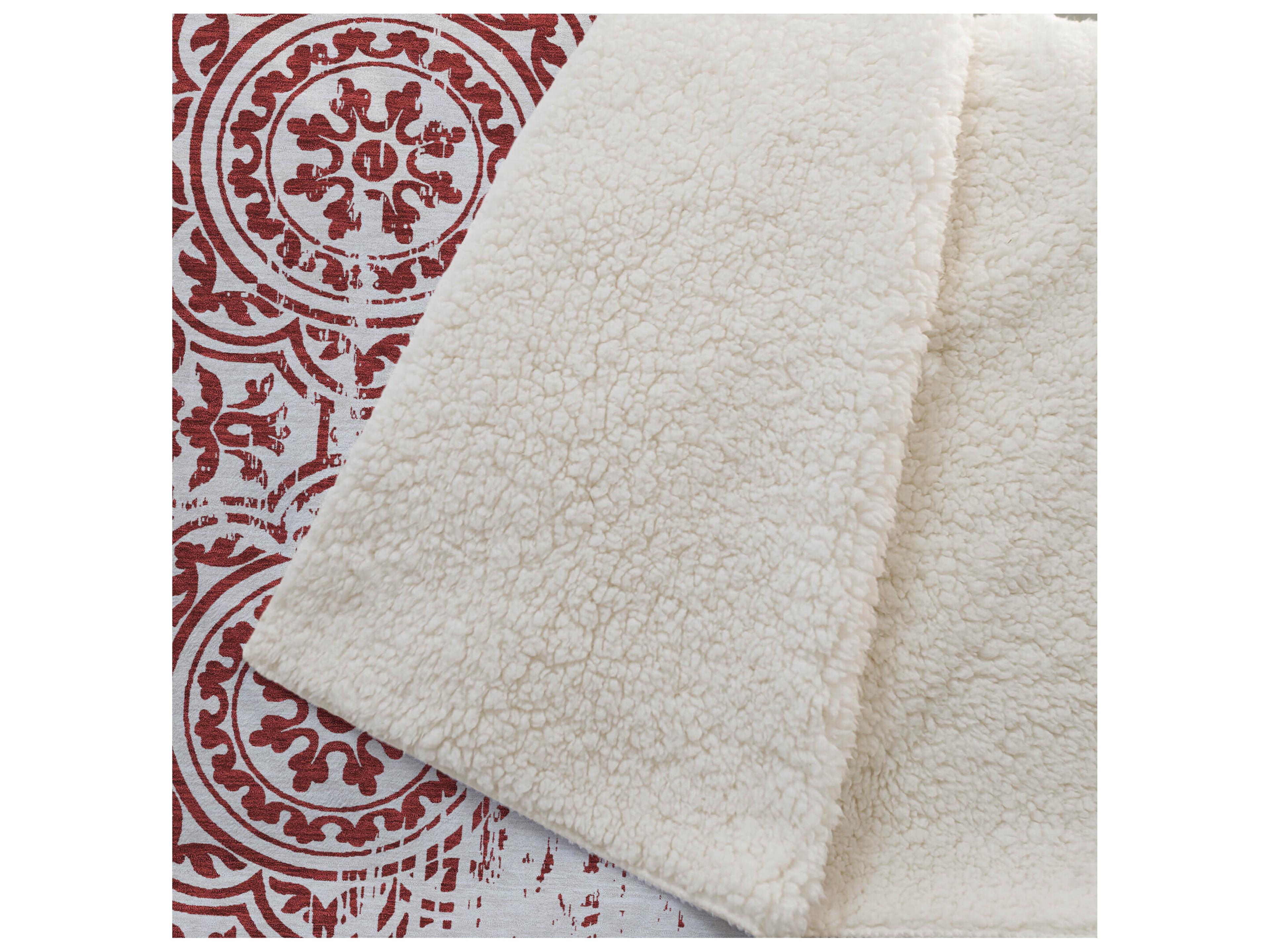 Dalyn Sherpa Red Polyester Throw