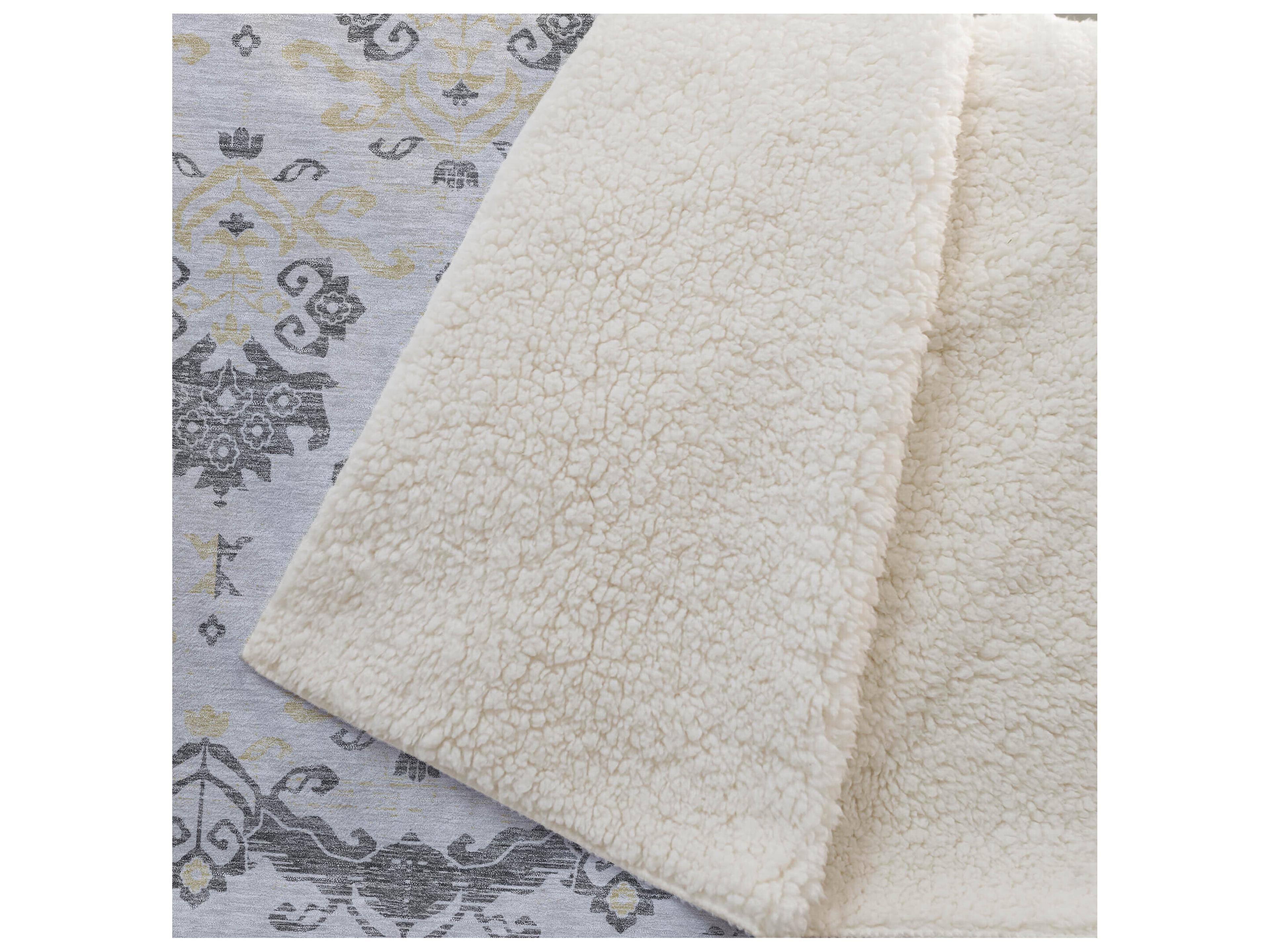 Dalyn Sherpa Gray Polyester Throw